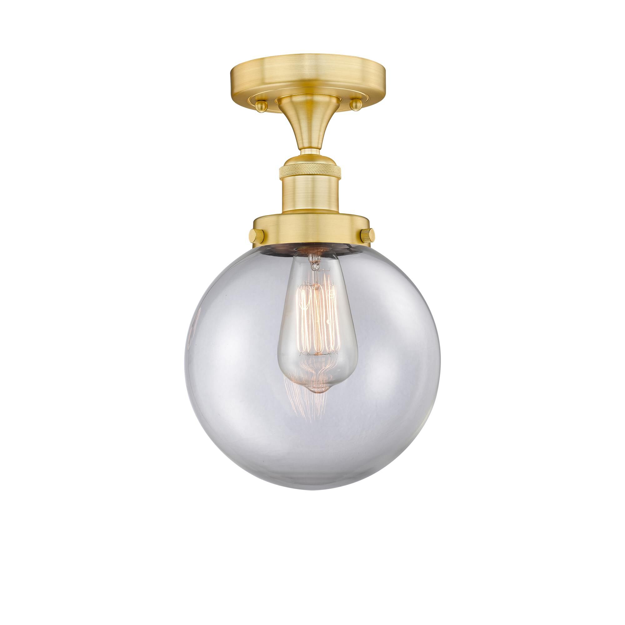 Shown in Satin Gold finish and Clear glass