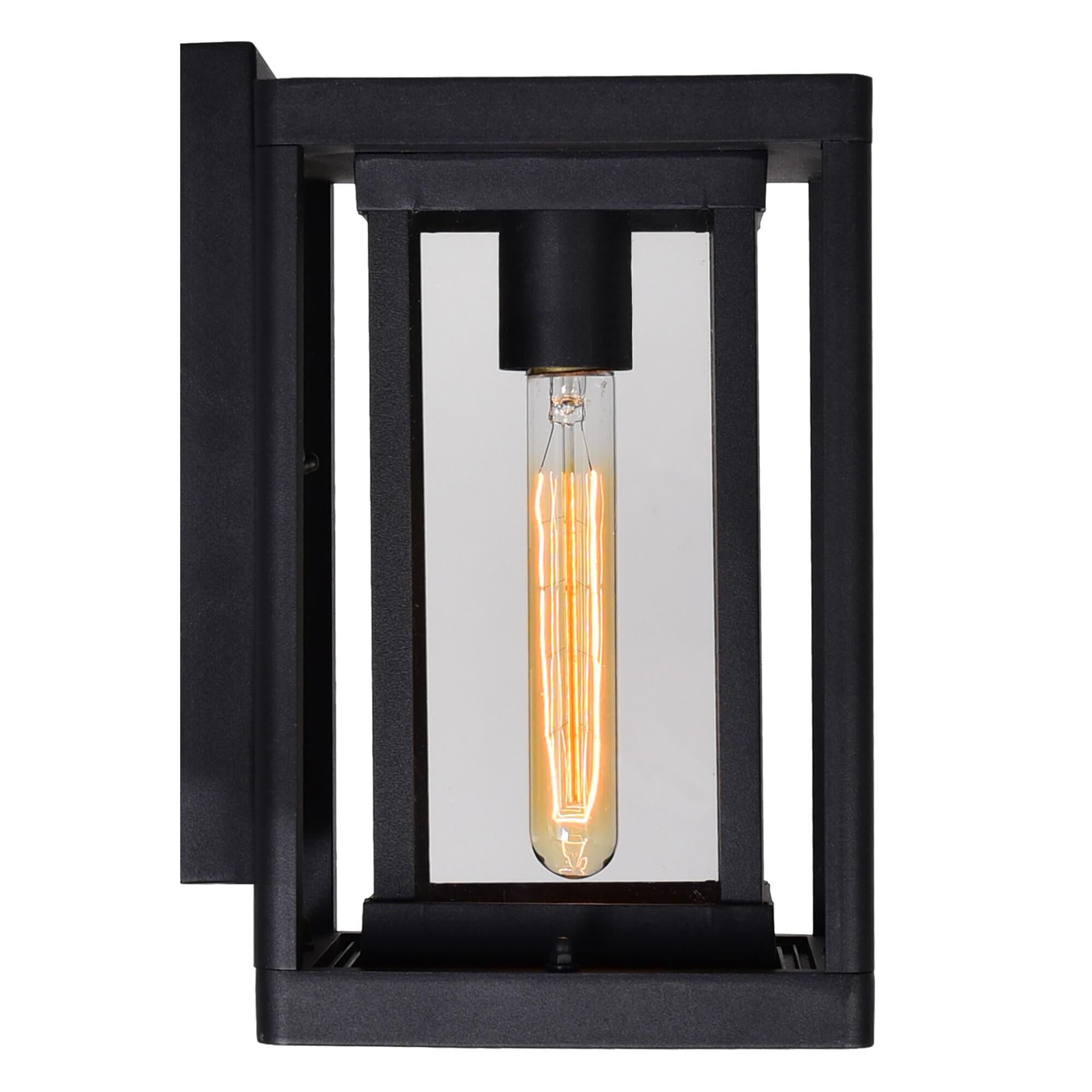 Shown in Black finish and Clear glass