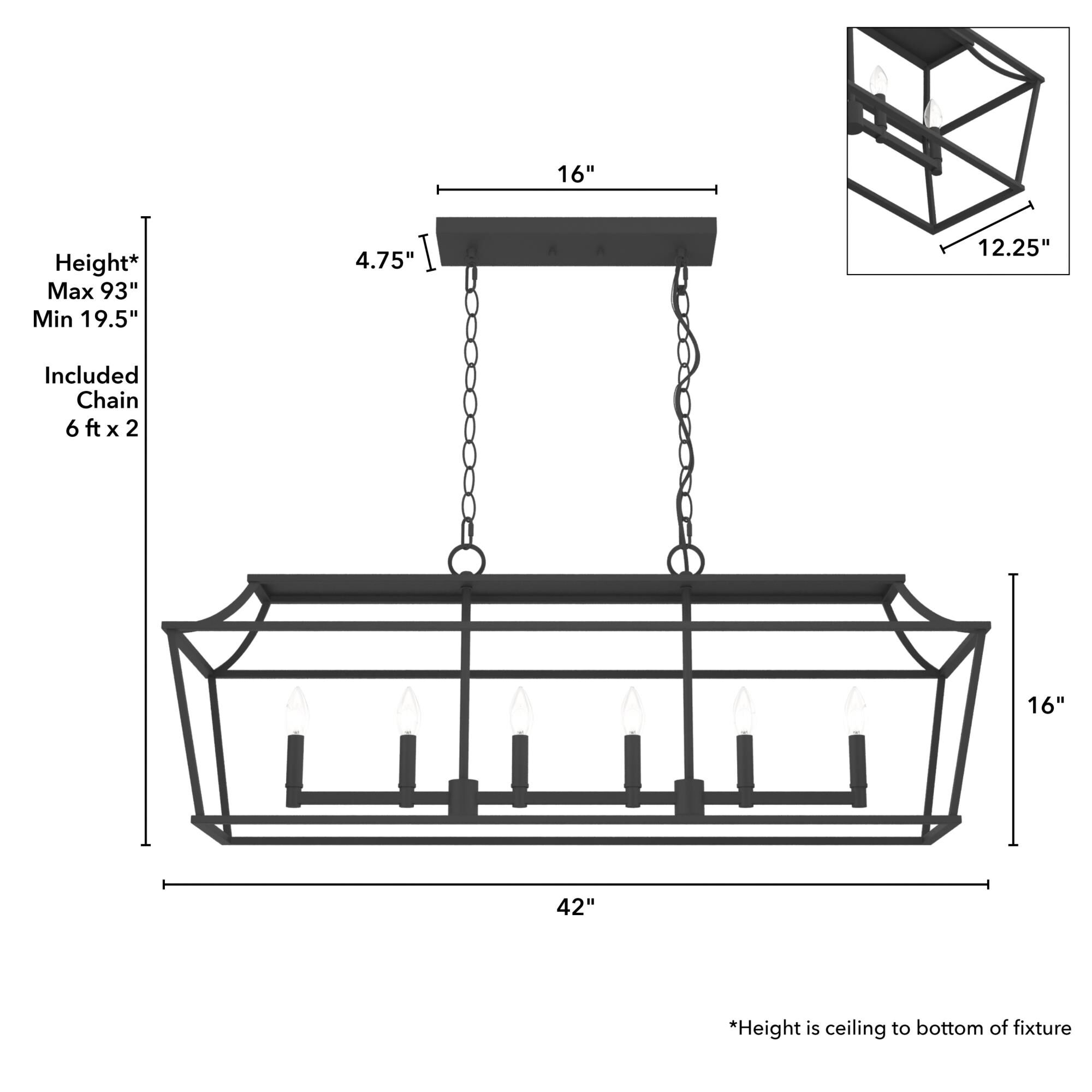 Laurel Ridge 42 Inch 6 Light Linear Suspension Light by Hunter Fan