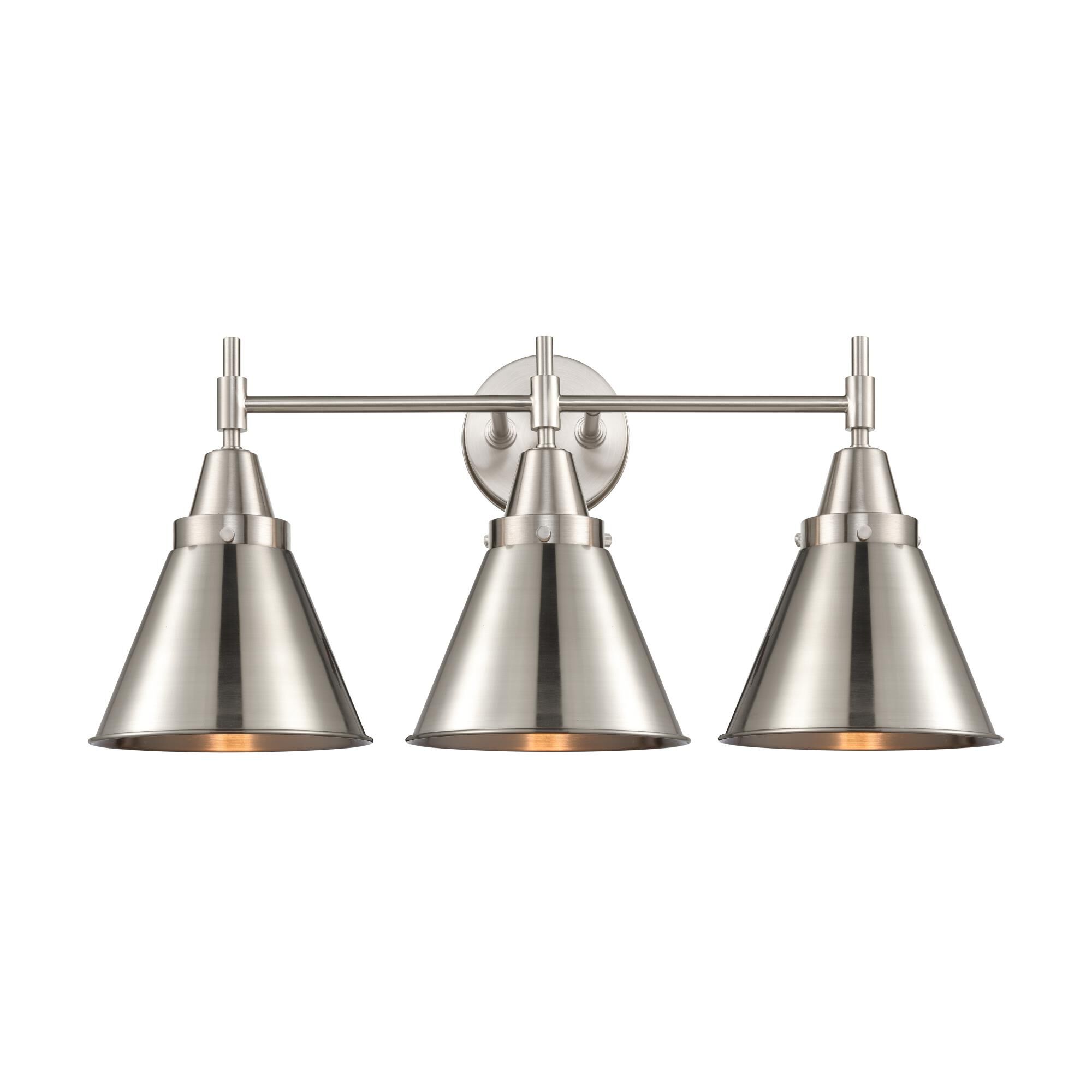 Shown in Satin Nickel finish and Brushed Satin Nickel Appalachian shade