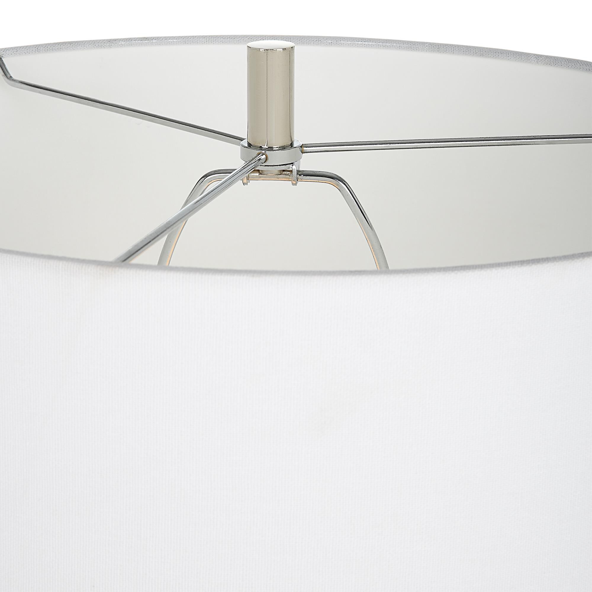 Shown in White finish and Round Hardback Drum shade