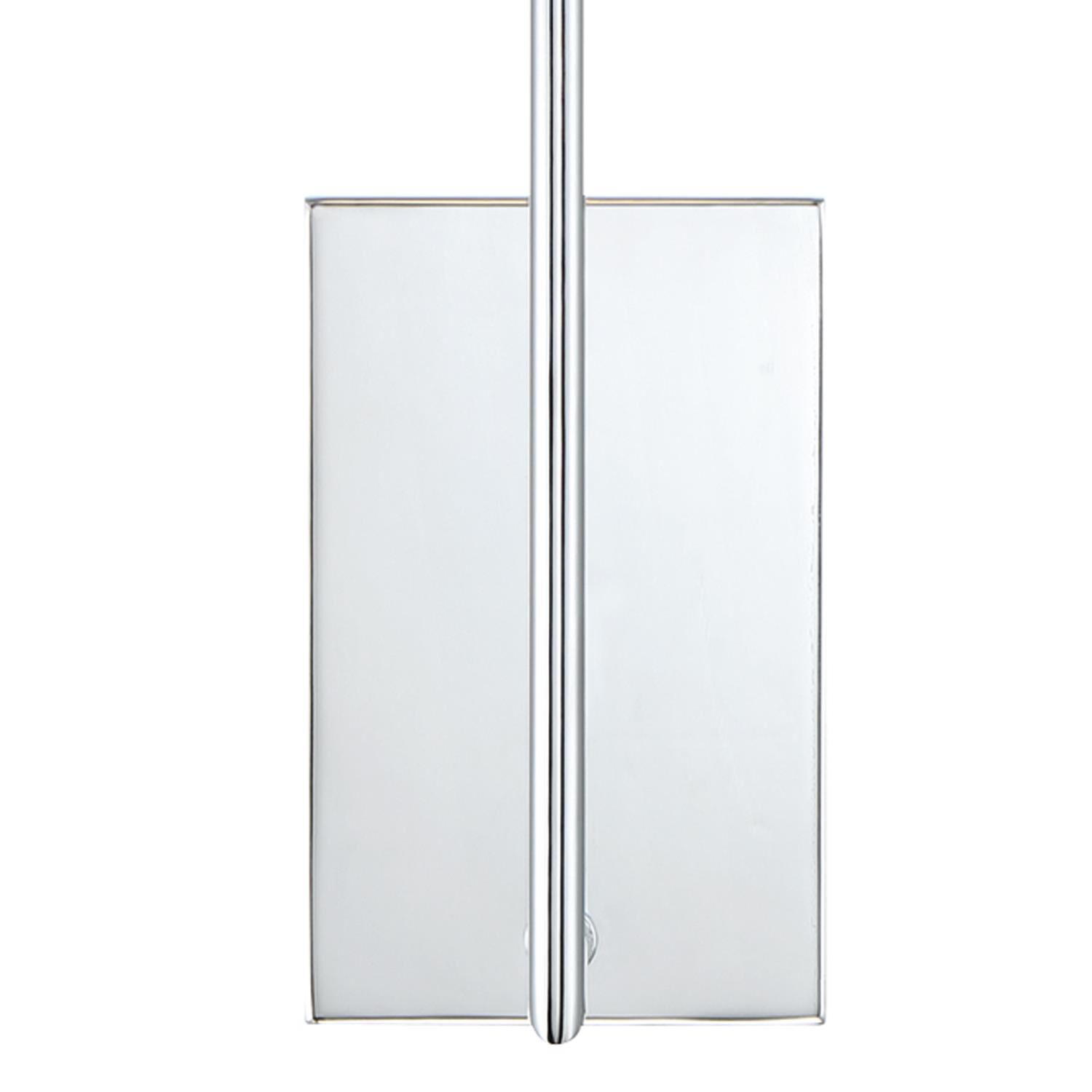 Shown in Polished Chrome finish and White Silk glass and White Silk shade