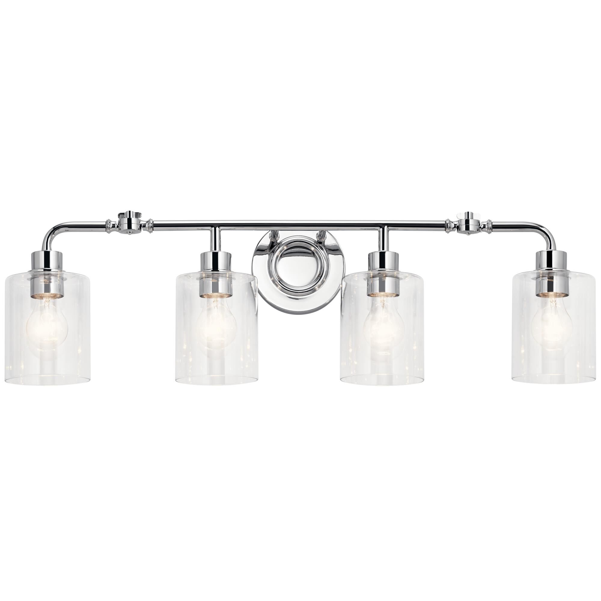 Shown in Chrome finish and Clear glass