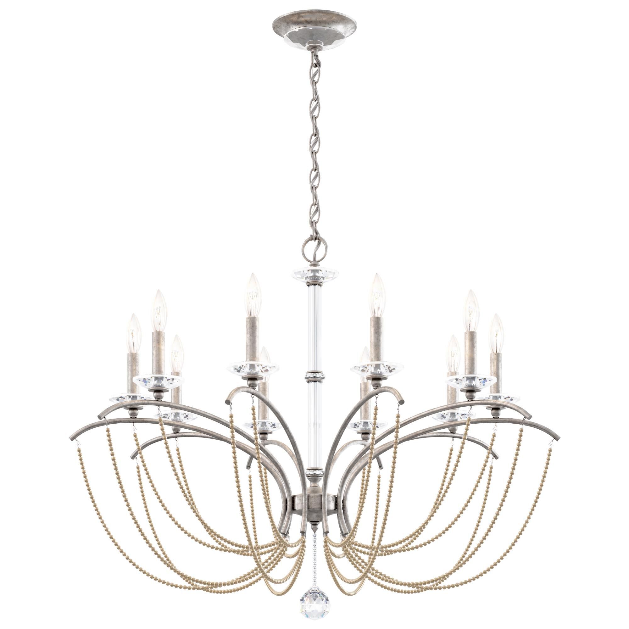 Shown in Antique Silver finish and Bronze Pearl crystal