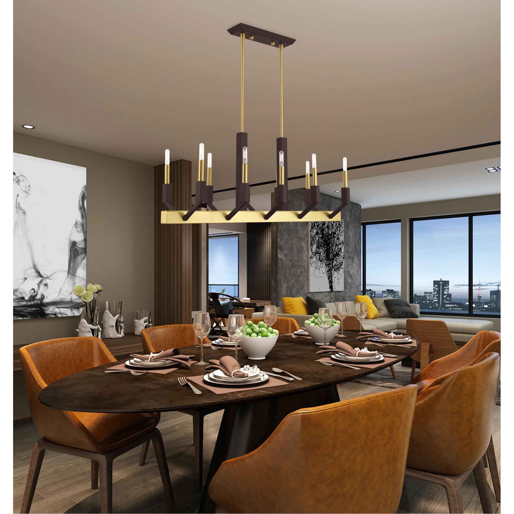 Beckett 40 Inch 10 Light Linear Suspension Light by Livex Lighting