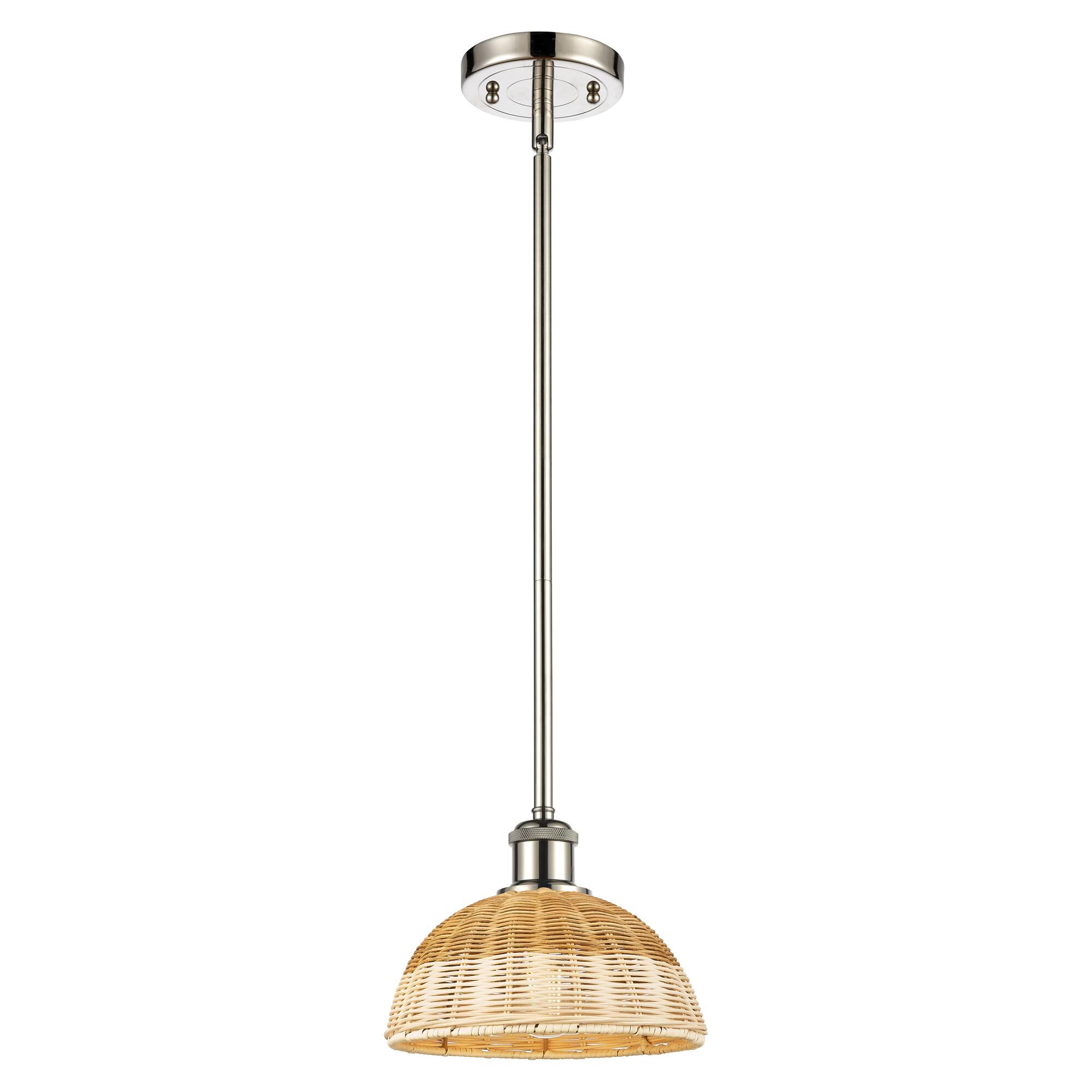 Shown in Polished Nickel finish and Natural shade