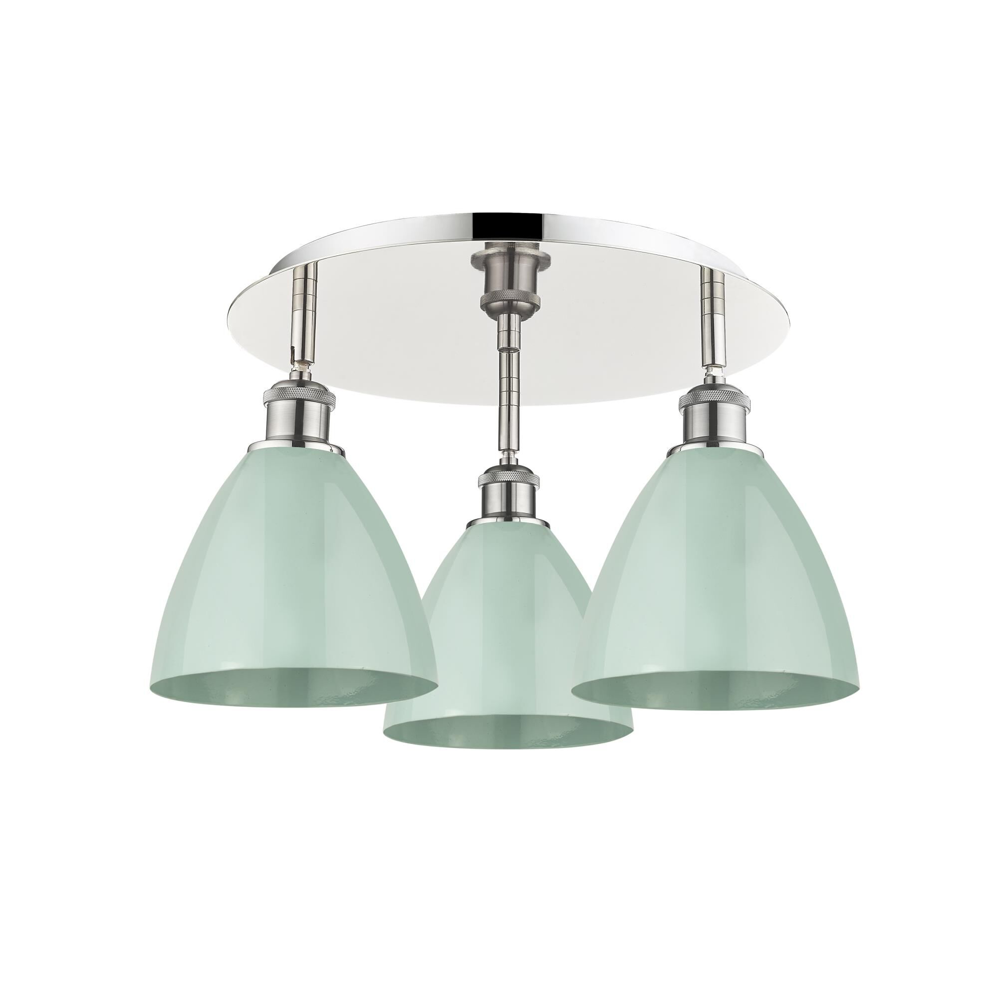 Shown in Polished Nickel finish and Seafoam shade