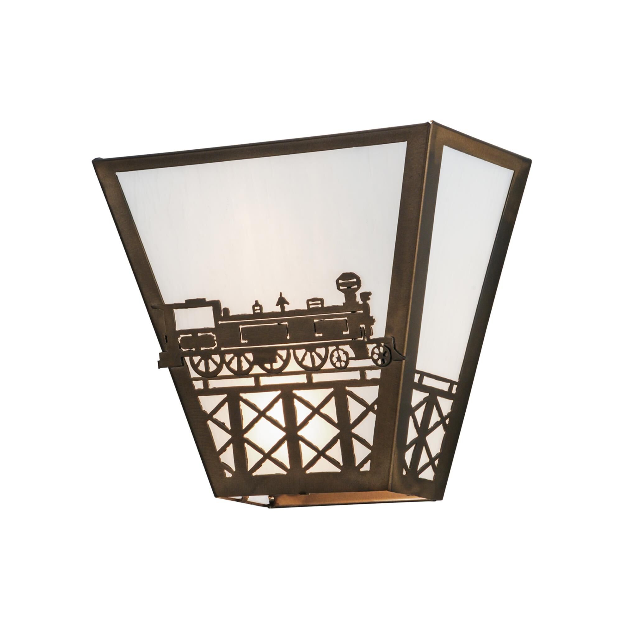 Shown in Antique Copper Finish finish and White glass