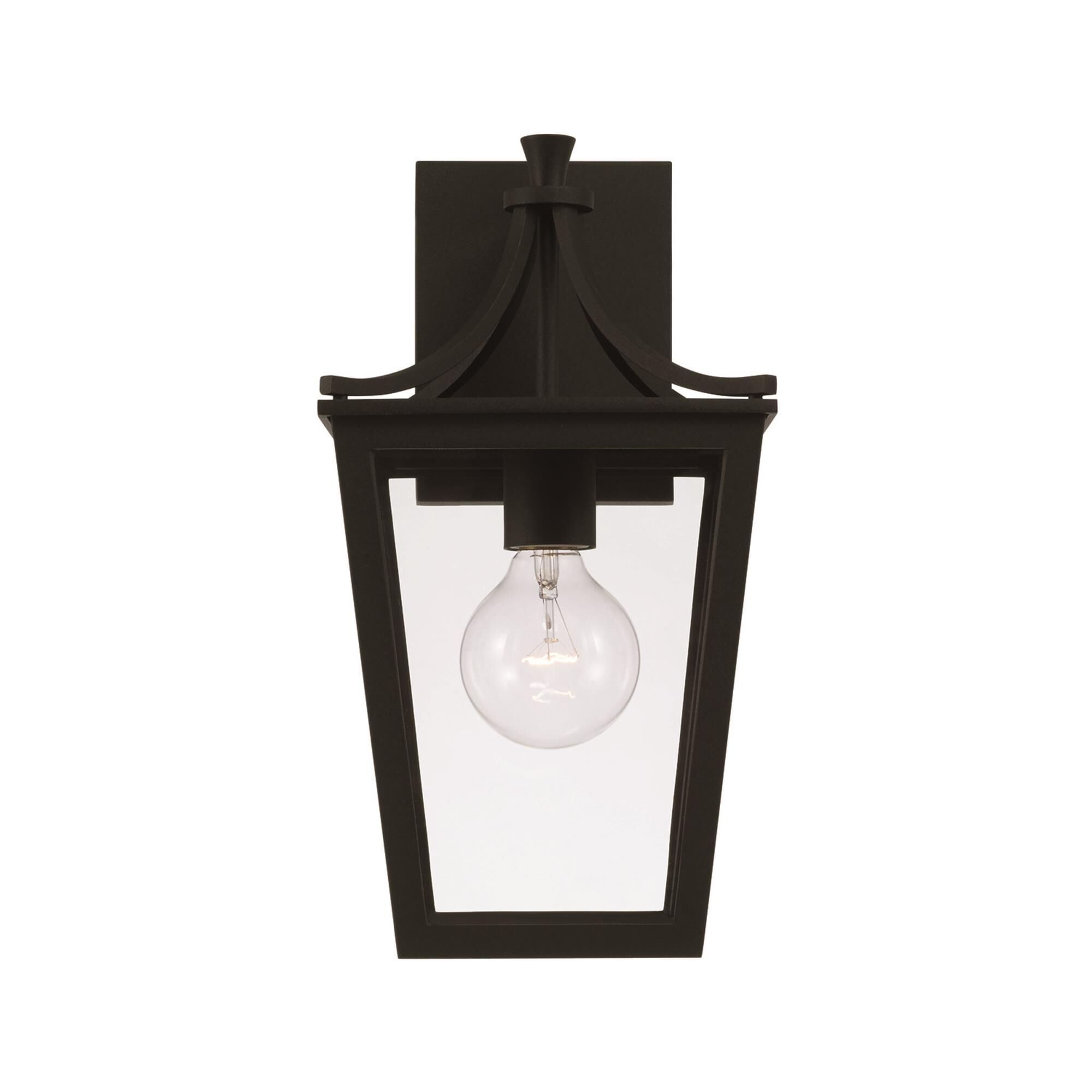Shown in Black finish and Clear glass