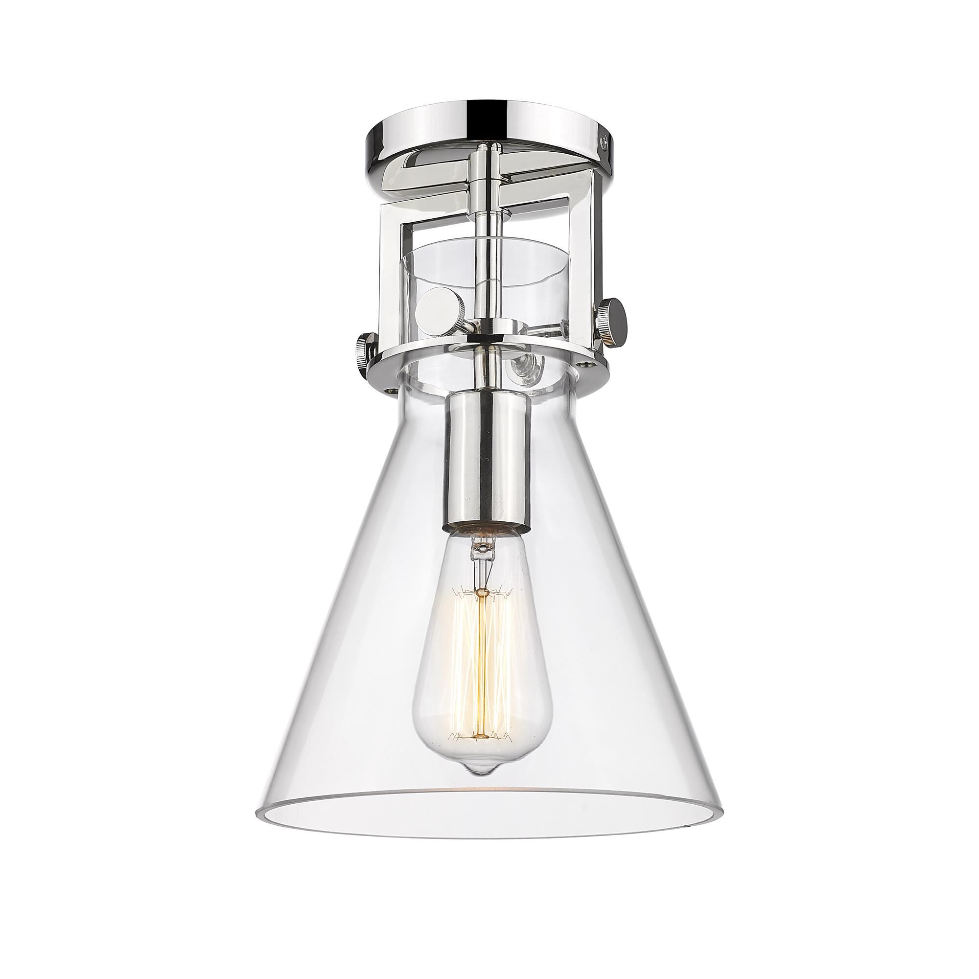 Shown in Polished Nickel finish and Clear glass