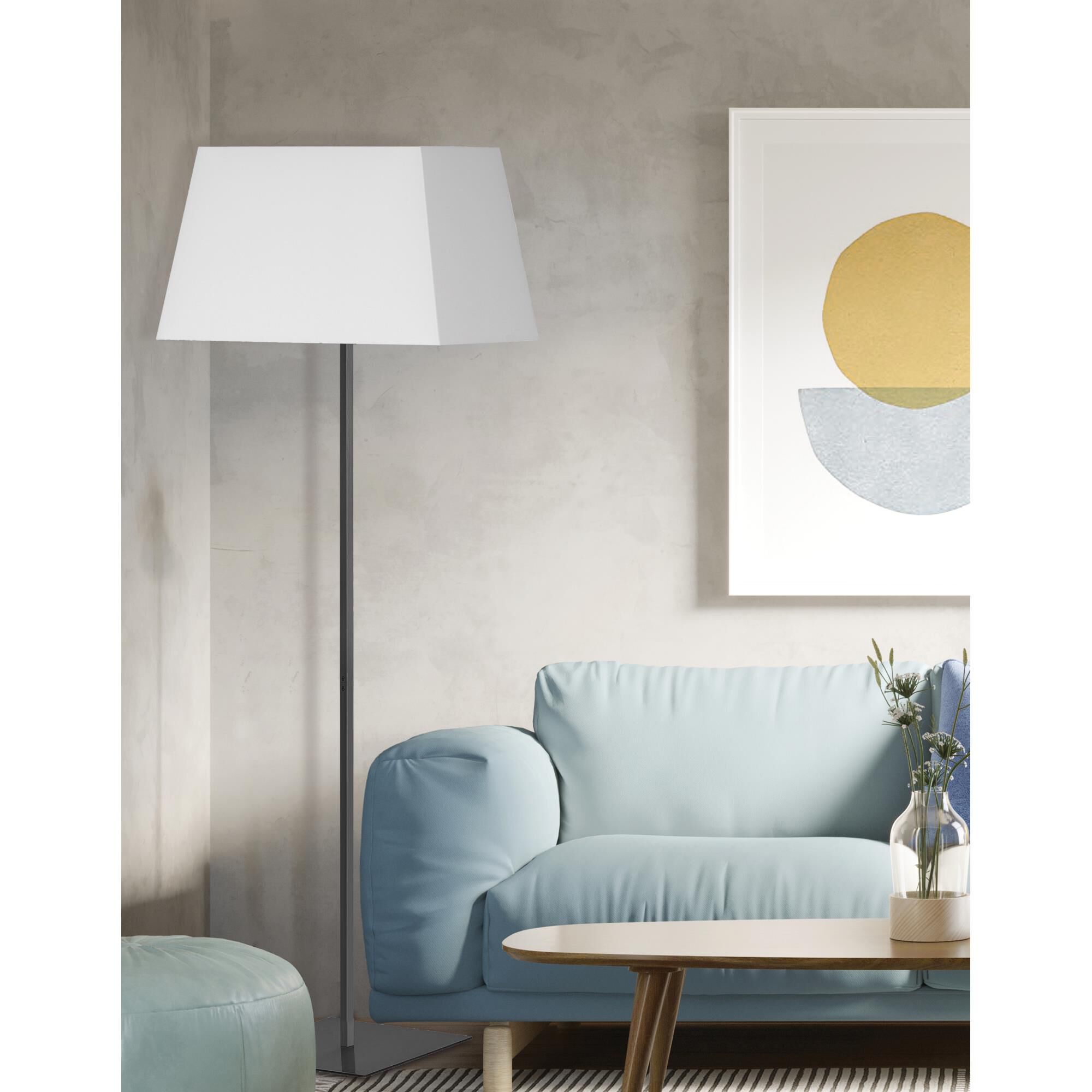 Shown in Matte Black finish and White shade