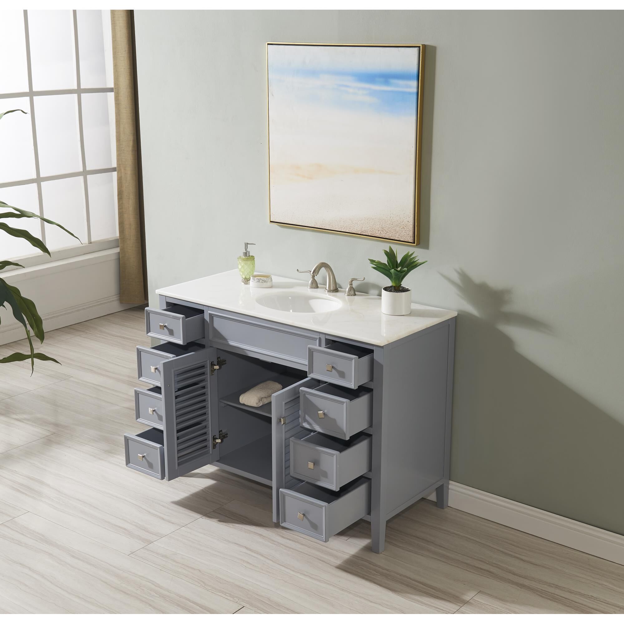 Shown in Grey finish