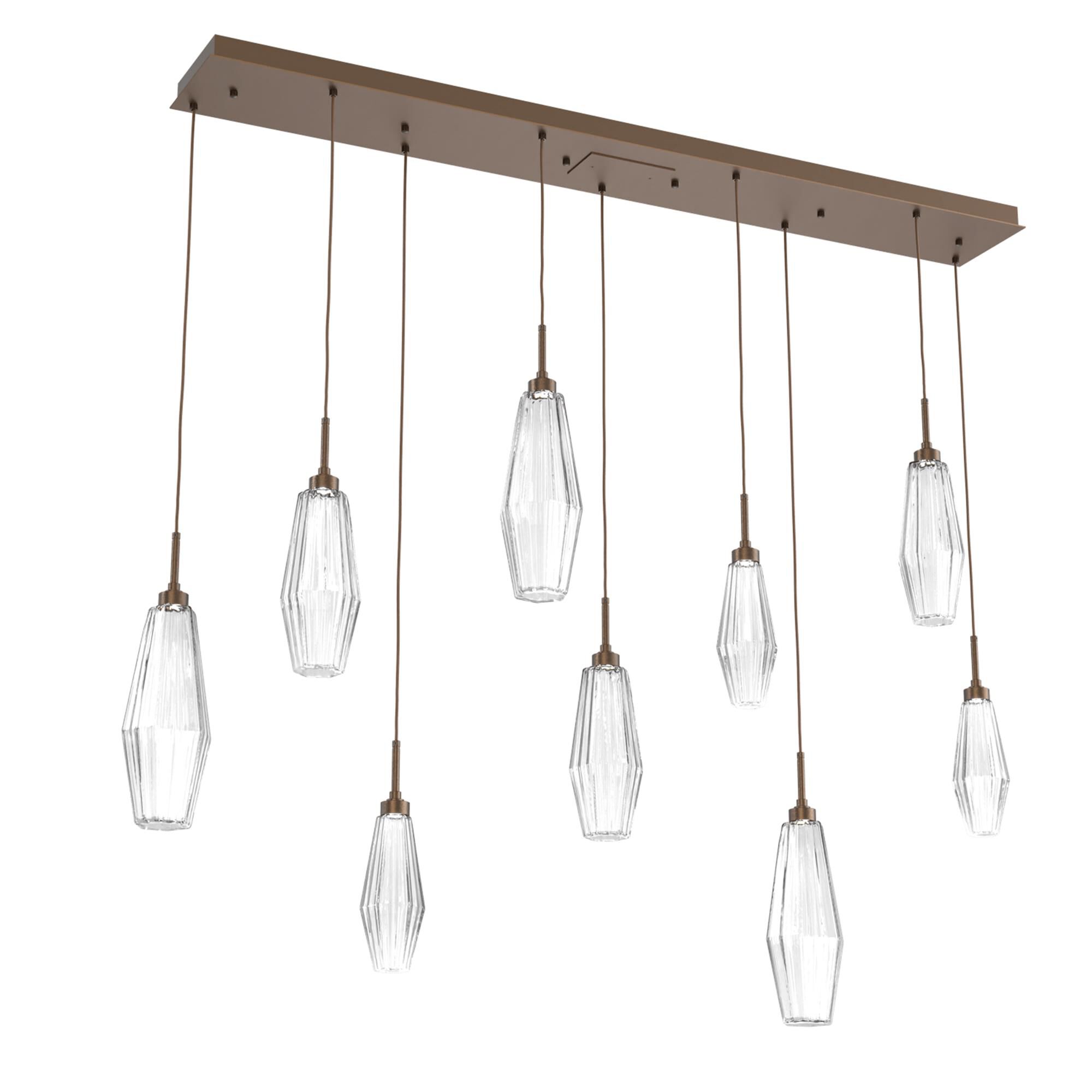 Shown in Flat Bronze finish and Optic Rib Clear glass