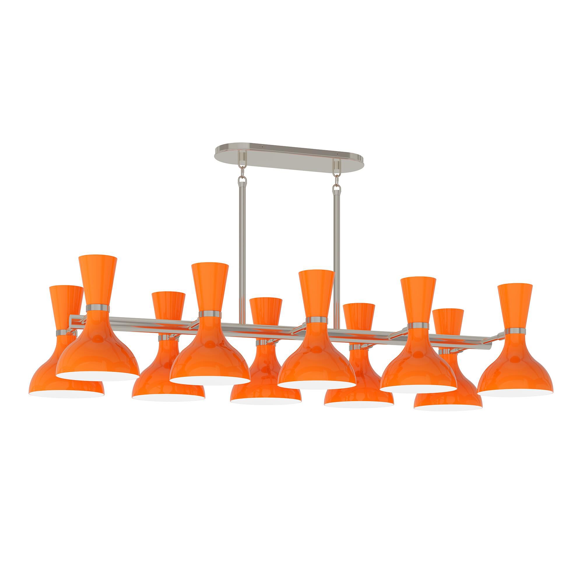 Shown in Silver finish and Pumpkin shade