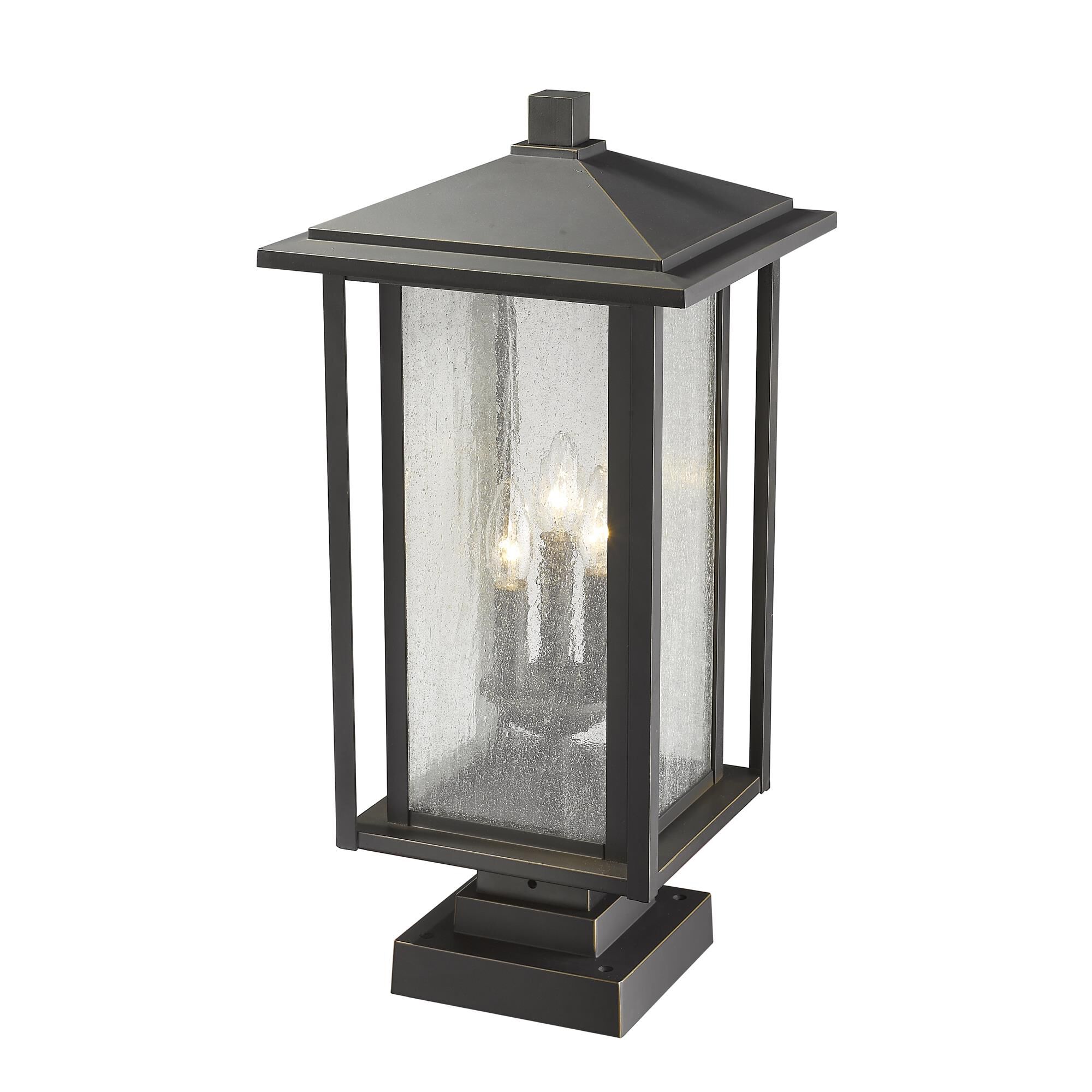 Shown in Oil Rubbed Bronze finish and Glass shade