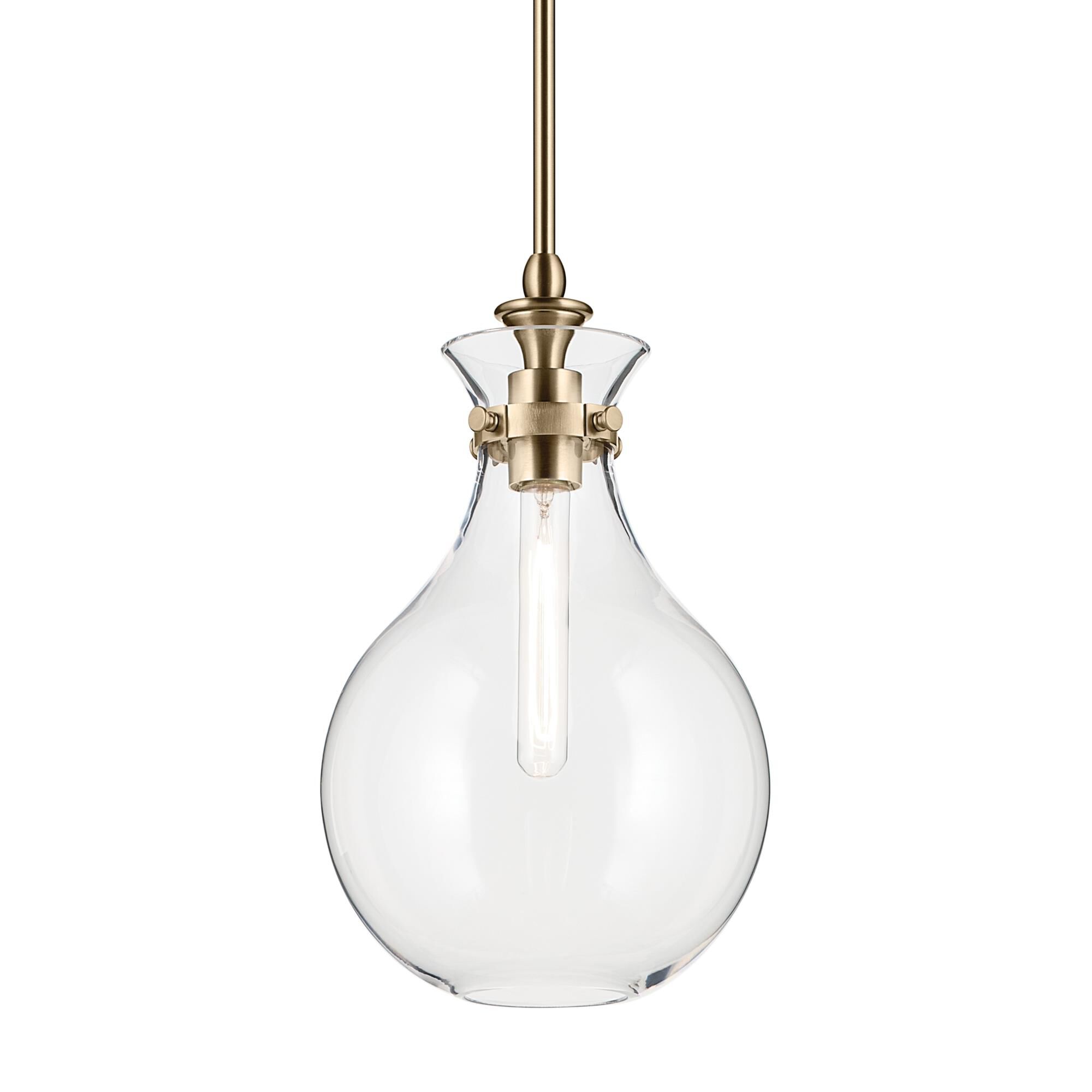 Shown in Champagne Bronze finish and Clear glass