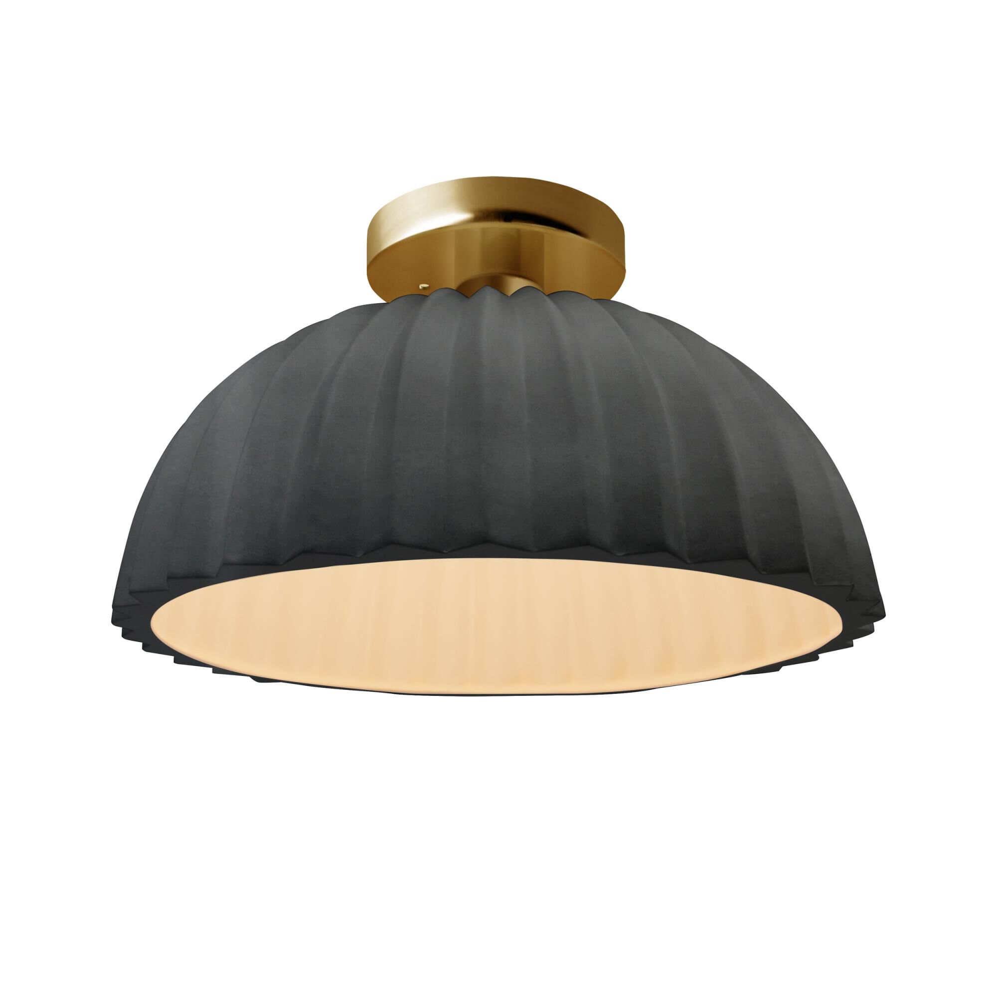 Pleated Dome 13 Inch Semi Flush Mount by Justice Design Group