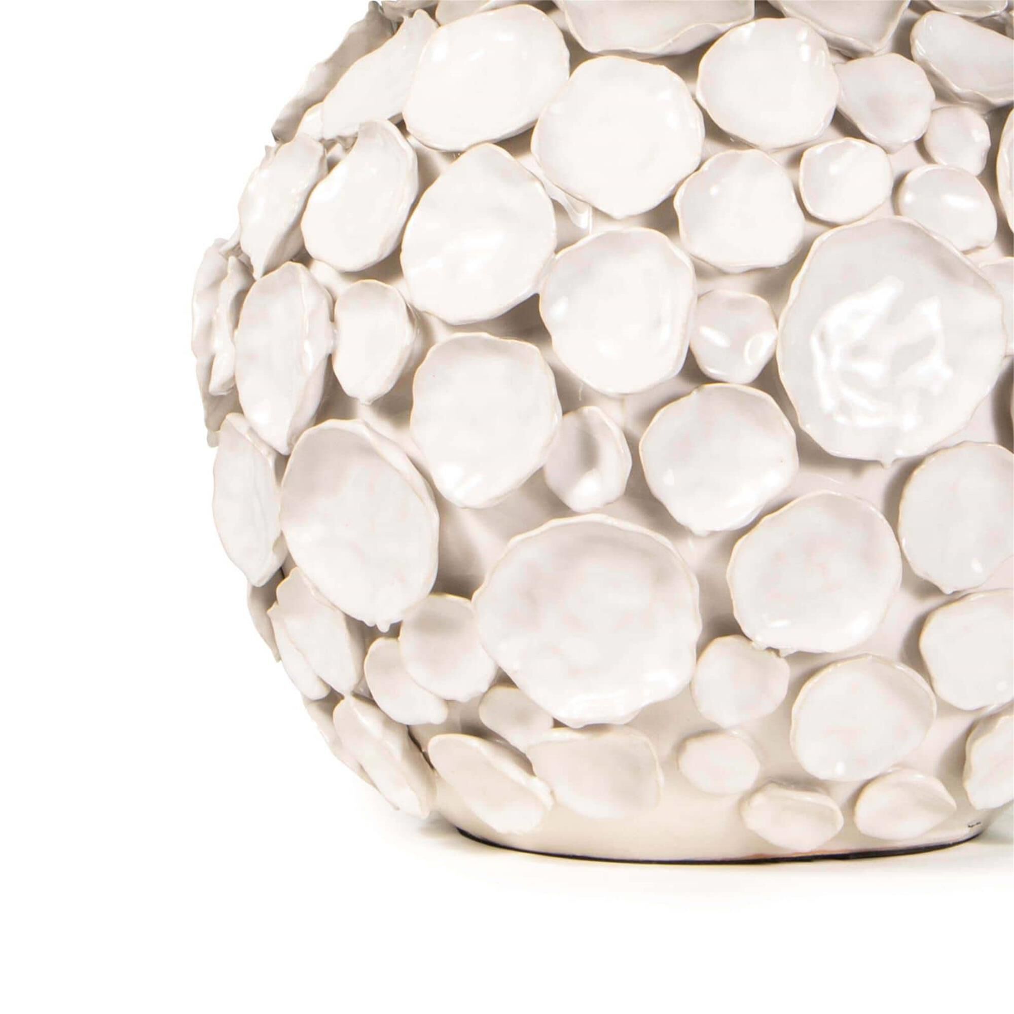 Shown in White finish and Linen shade