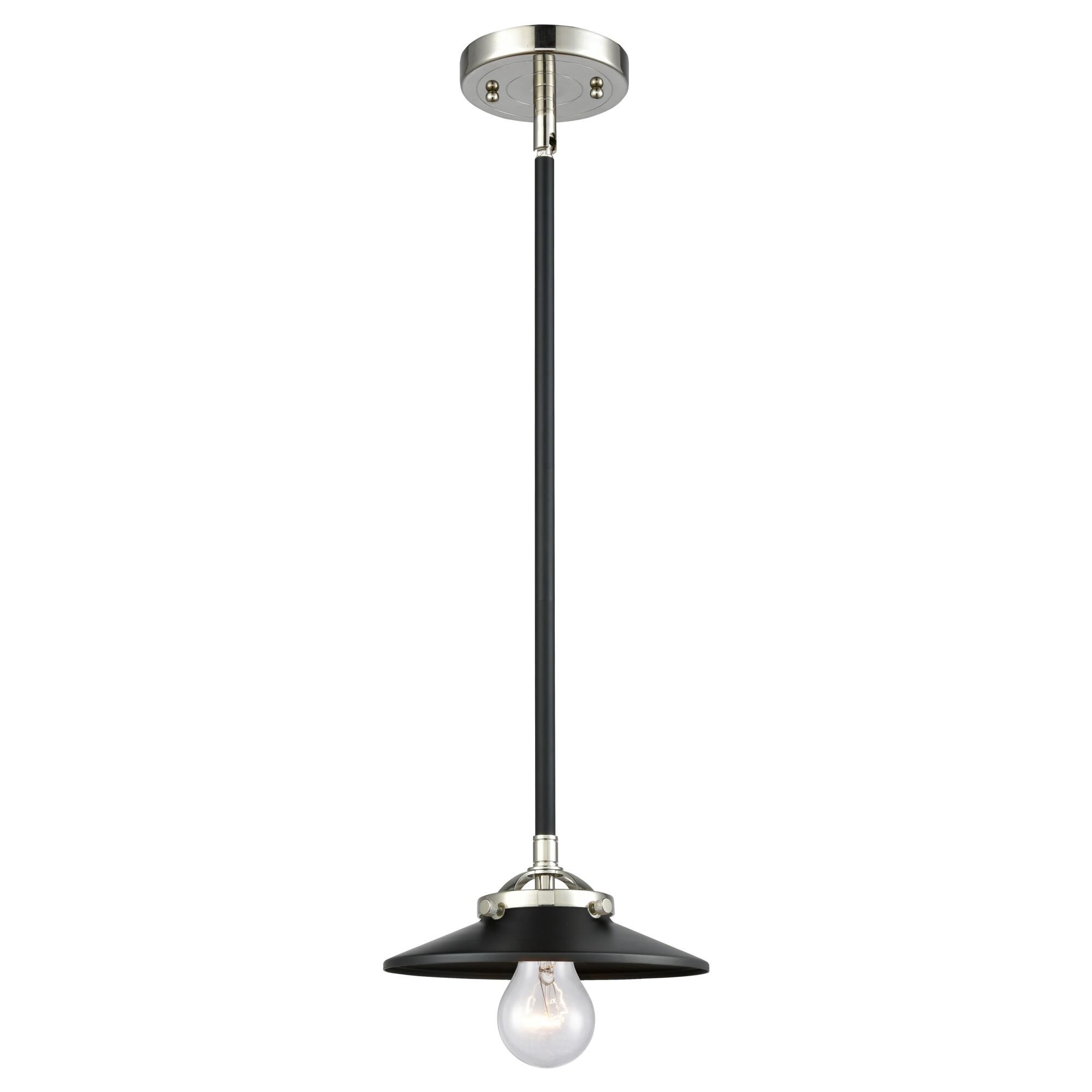 Shown in Black Polished Nickel finish and Metal - Matte Black shade