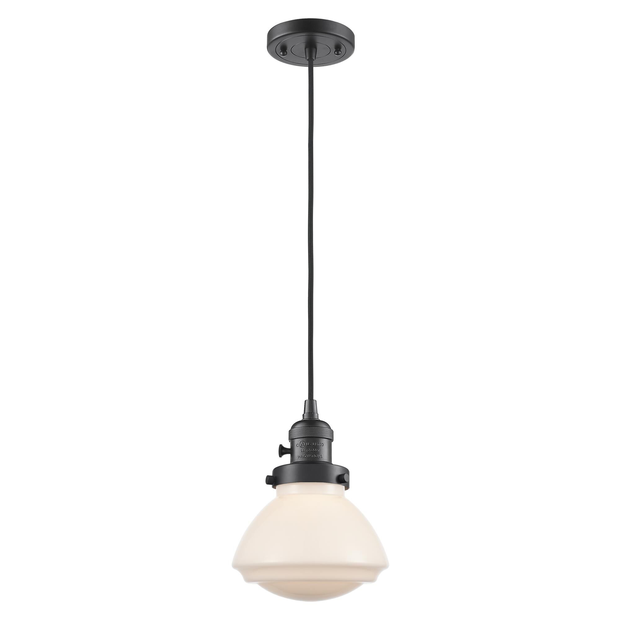 Shown in Oil Rubbed Bronze finish and Matte White glass