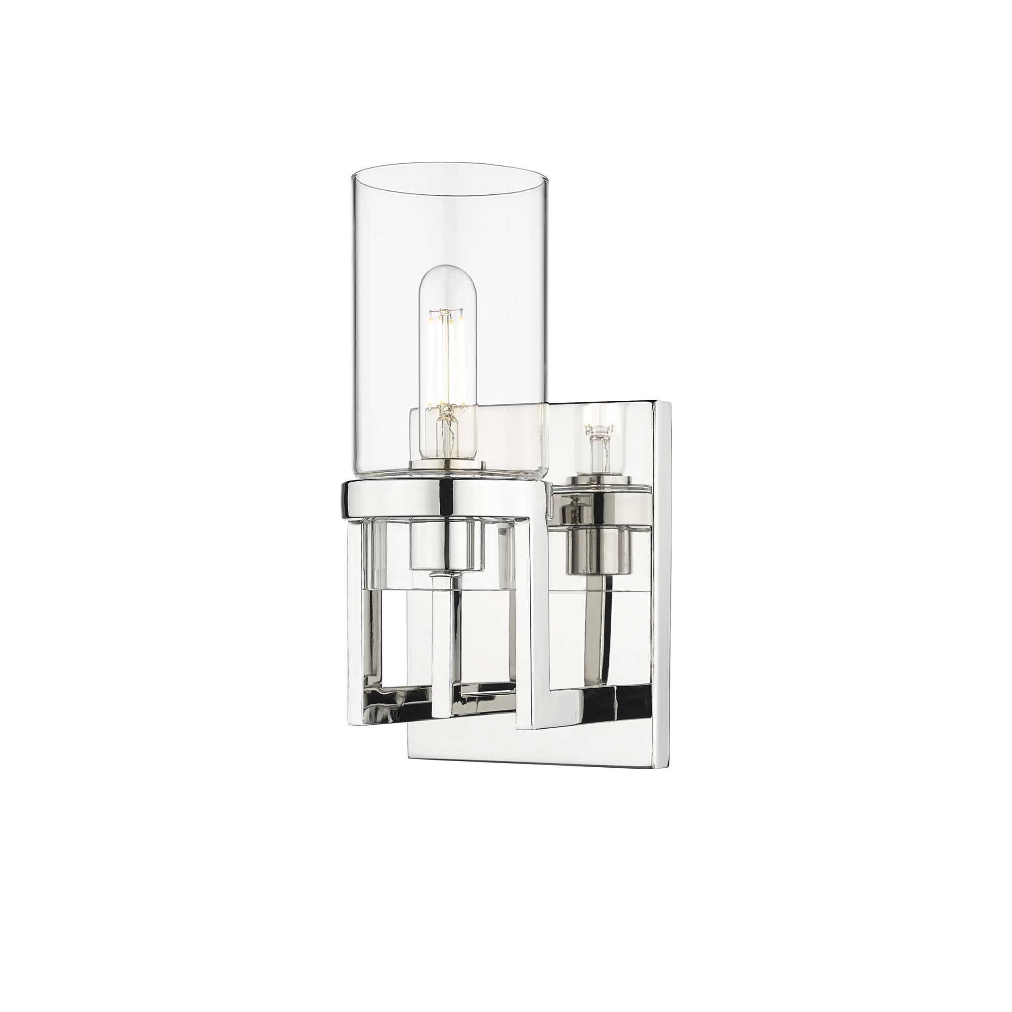 Shown in Satin Nickel finish and Clear glass