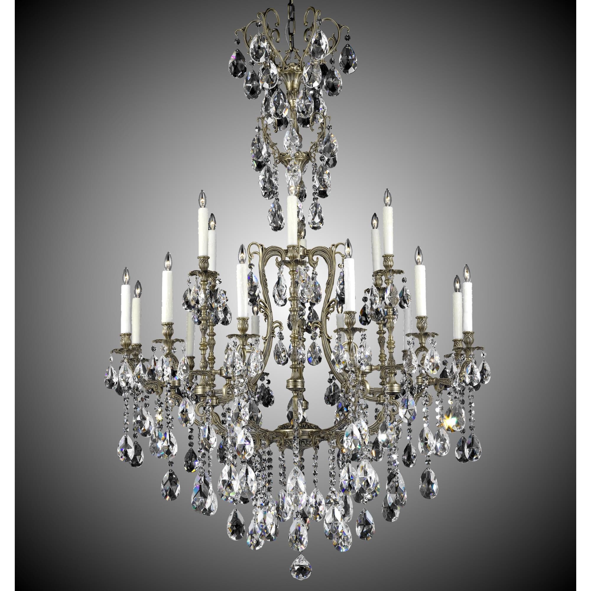 Shown in Polished Brass W/Umber Inlay finish and French Pendaloque Precision crystal