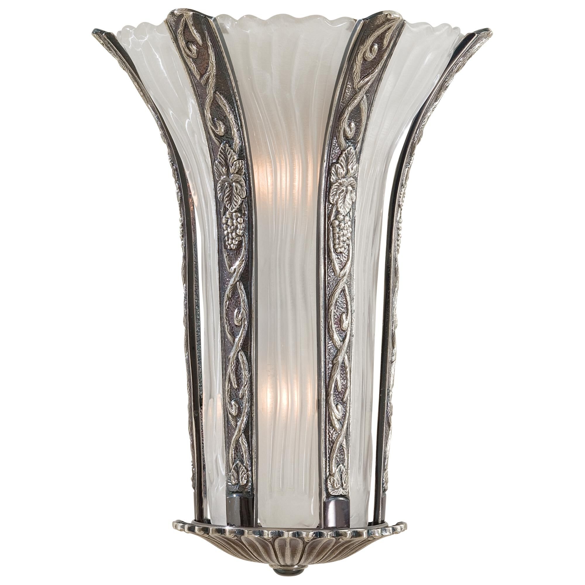 Shown in Platinum finish and White Murano glass