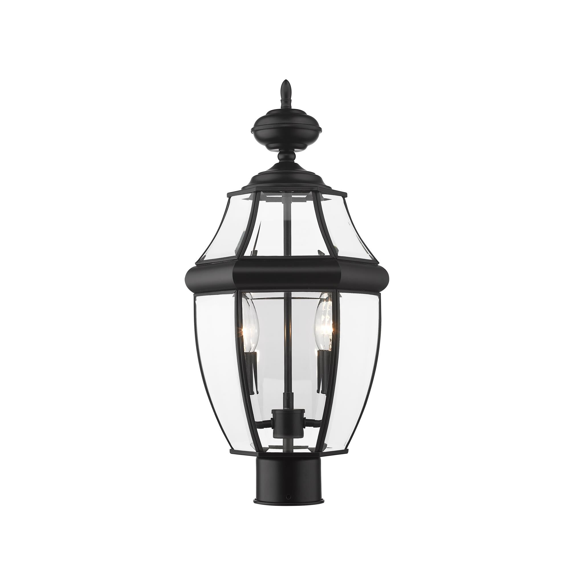 Shown in Black finish and Glass shade