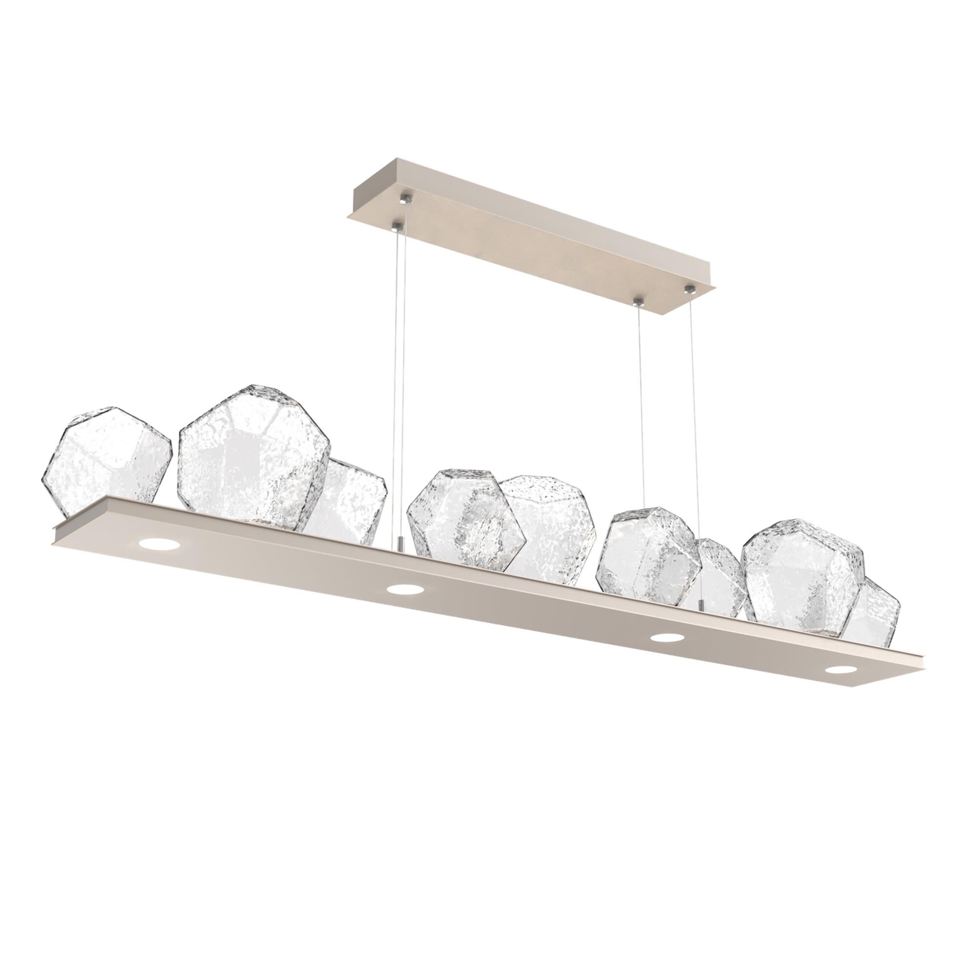 Shown in Beige Silver finish and Clear glass