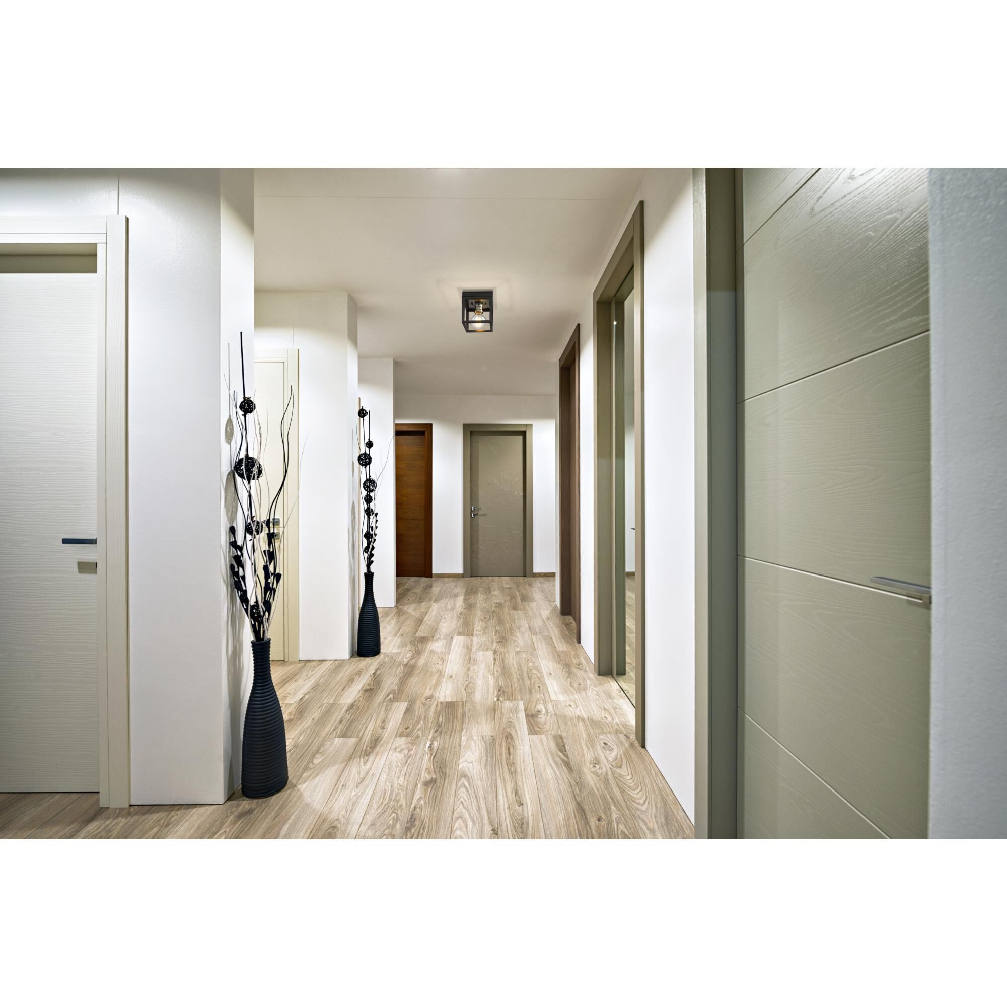 Shown in Matte Black + Brushed Nickel finish and --- glass and --- shade