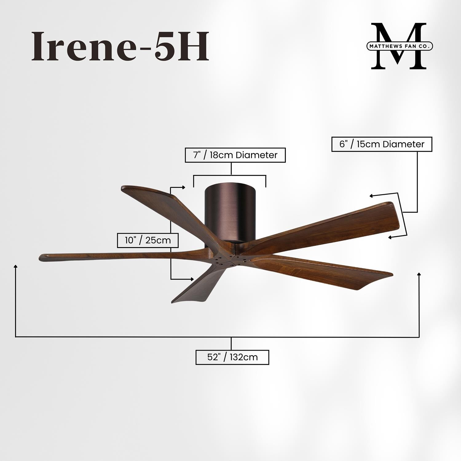 Irene 52 Inch Flush Mount Fan by Matthews Fan Company
