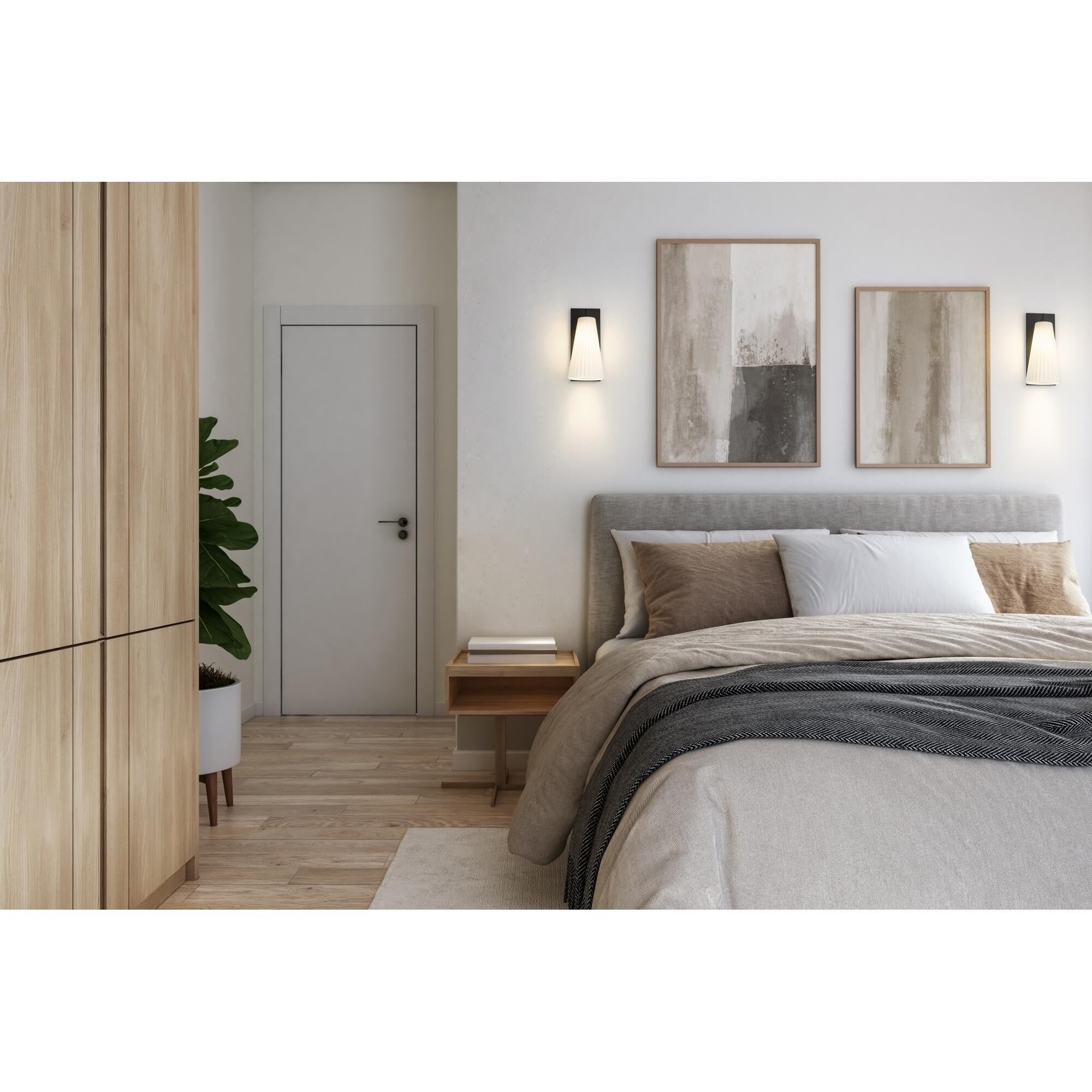 Shown in Matte Black finish and White glass and White shade