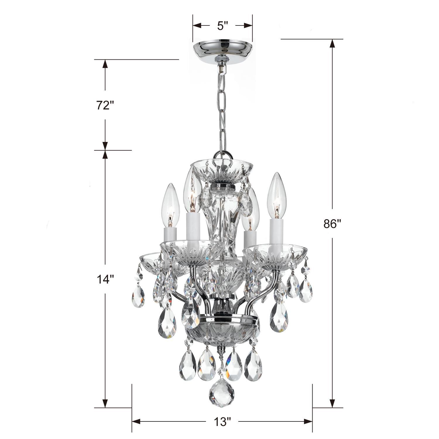 Traditional Crystal 11 Inch 4 Light Mini Chandelier by Crystorama