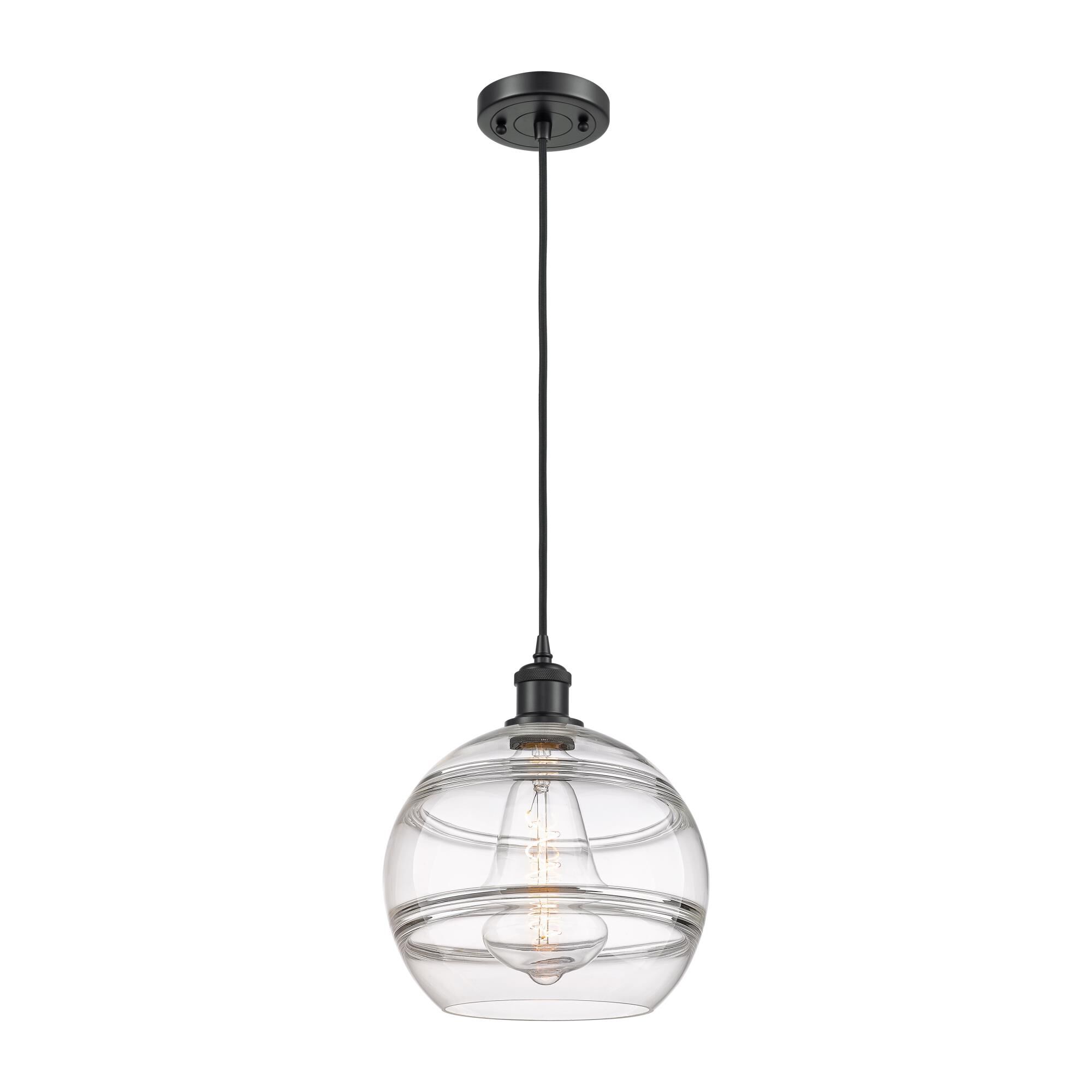 Shown in Matte Black finish and Clear glass