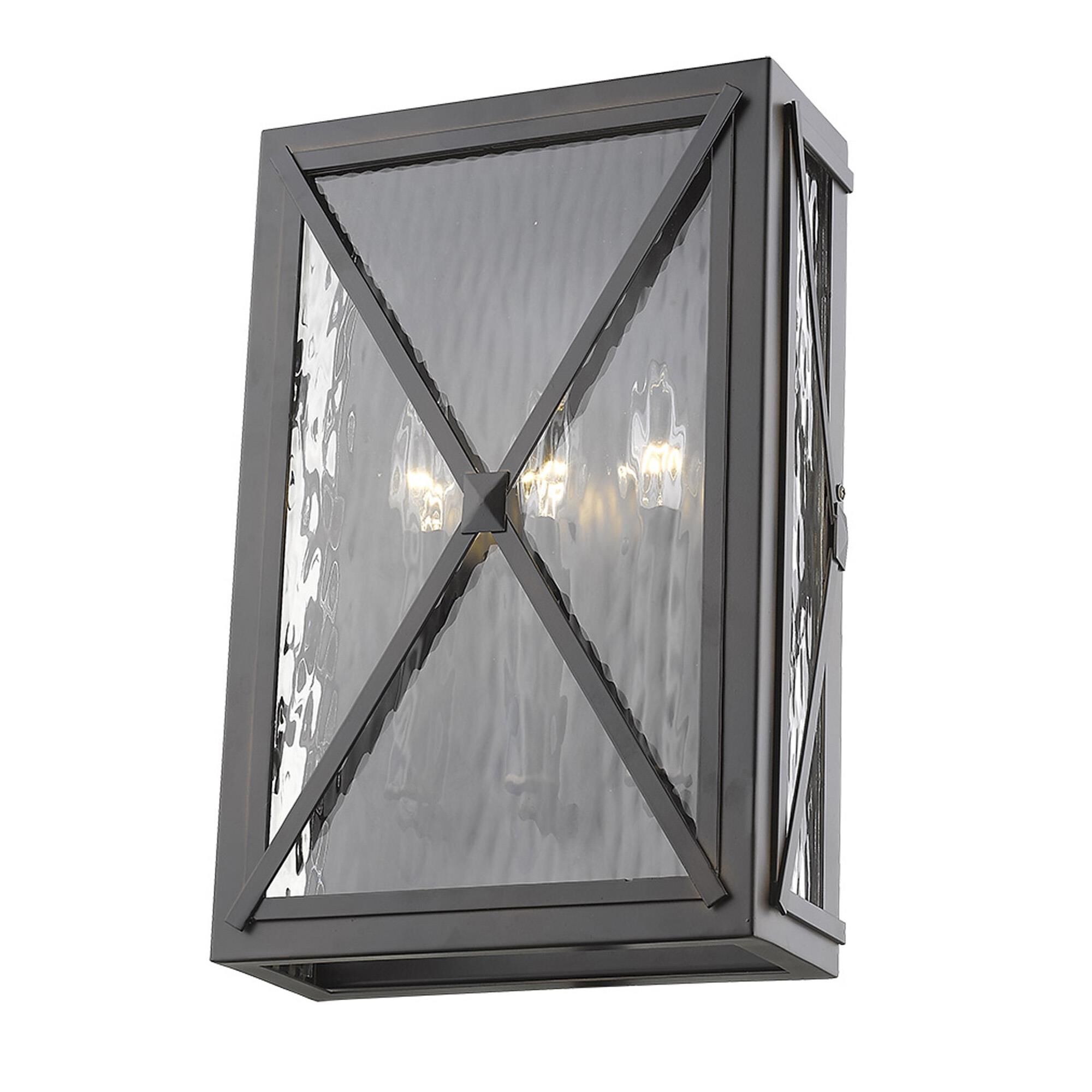 Shown in Oil-Rubbed Bronze finish and Clear glass and Clear, Water Glass Panes shade