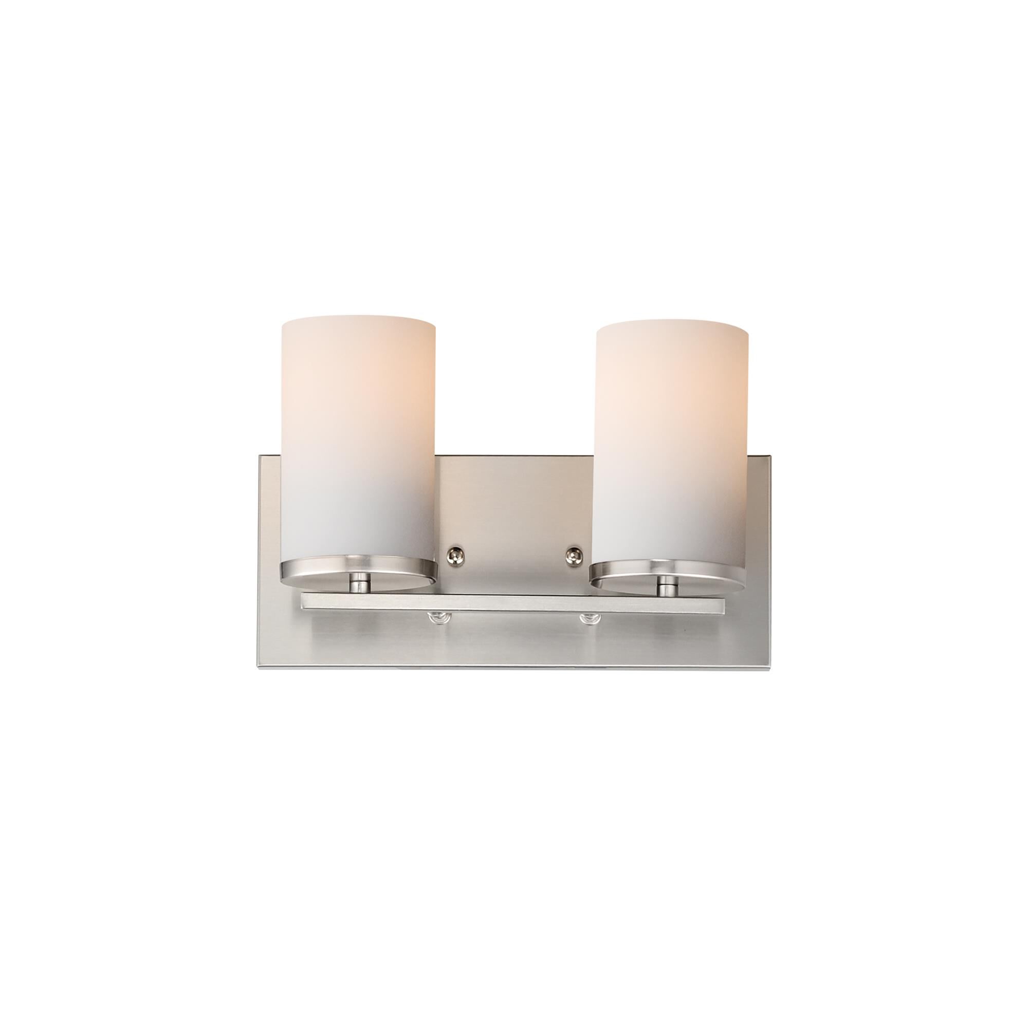 Shown in Satin Nickel finish and Satin White glass