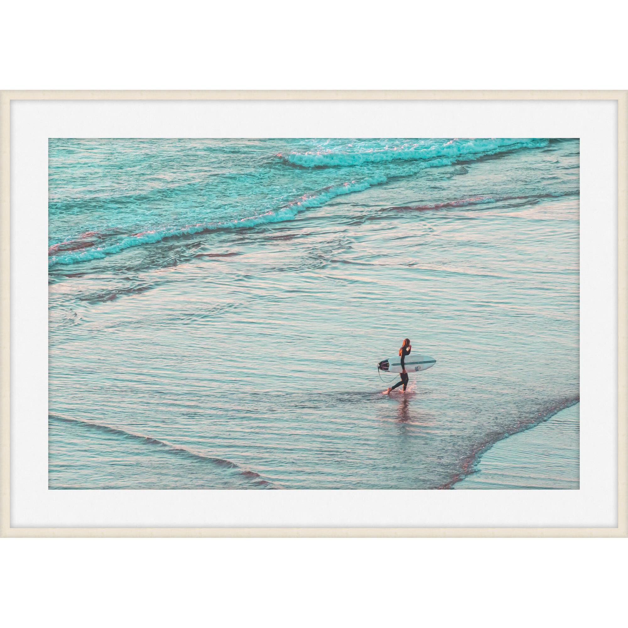 Blue Water Surfer Print by Level57