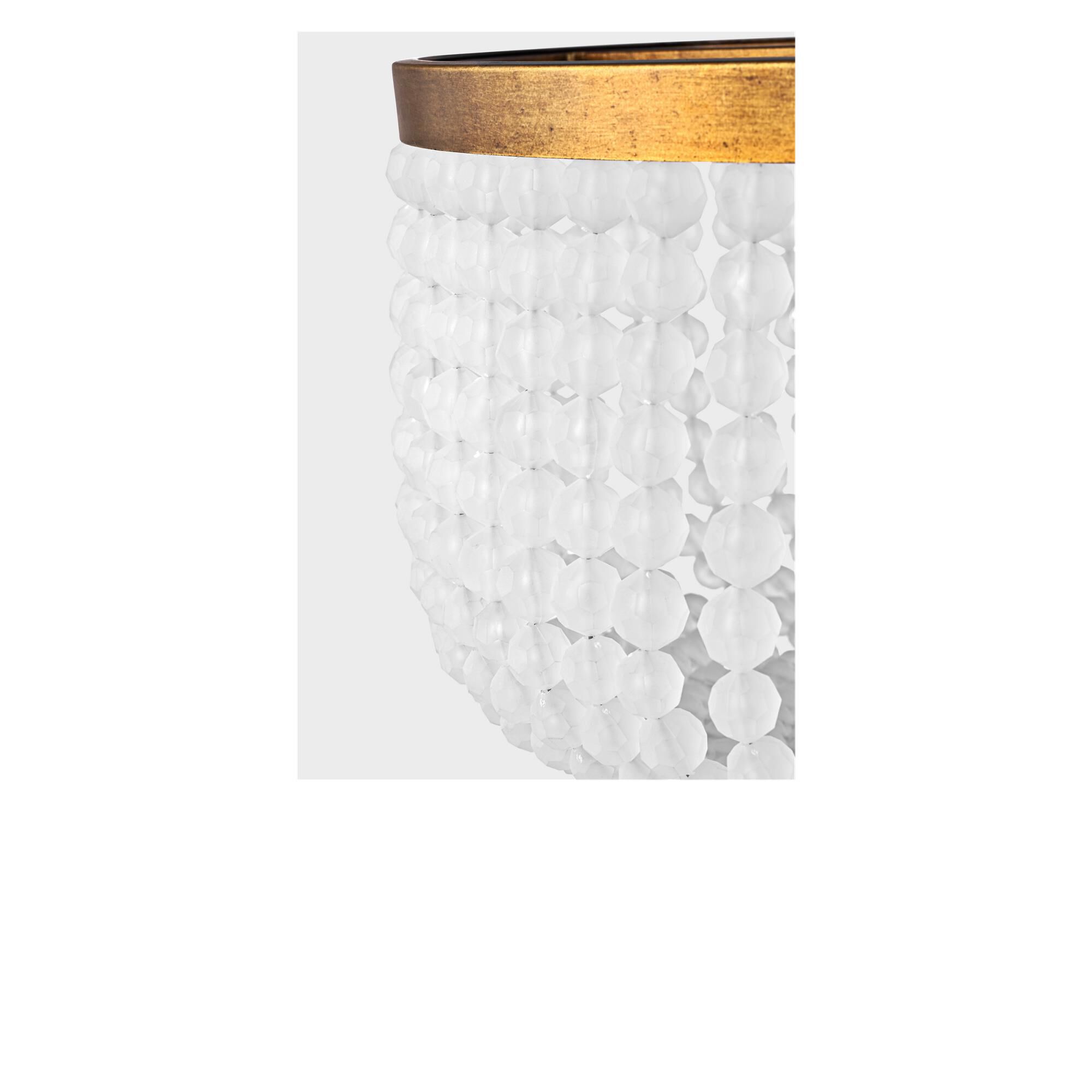 Shown in Vintage Gild finish and Heavily Frosted Acrylic Beads shade