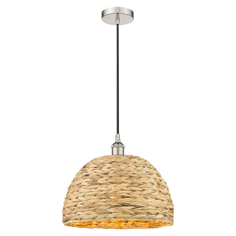 Bruno Marashlian Woven Rattan Large Pendant by Innovations Lighting