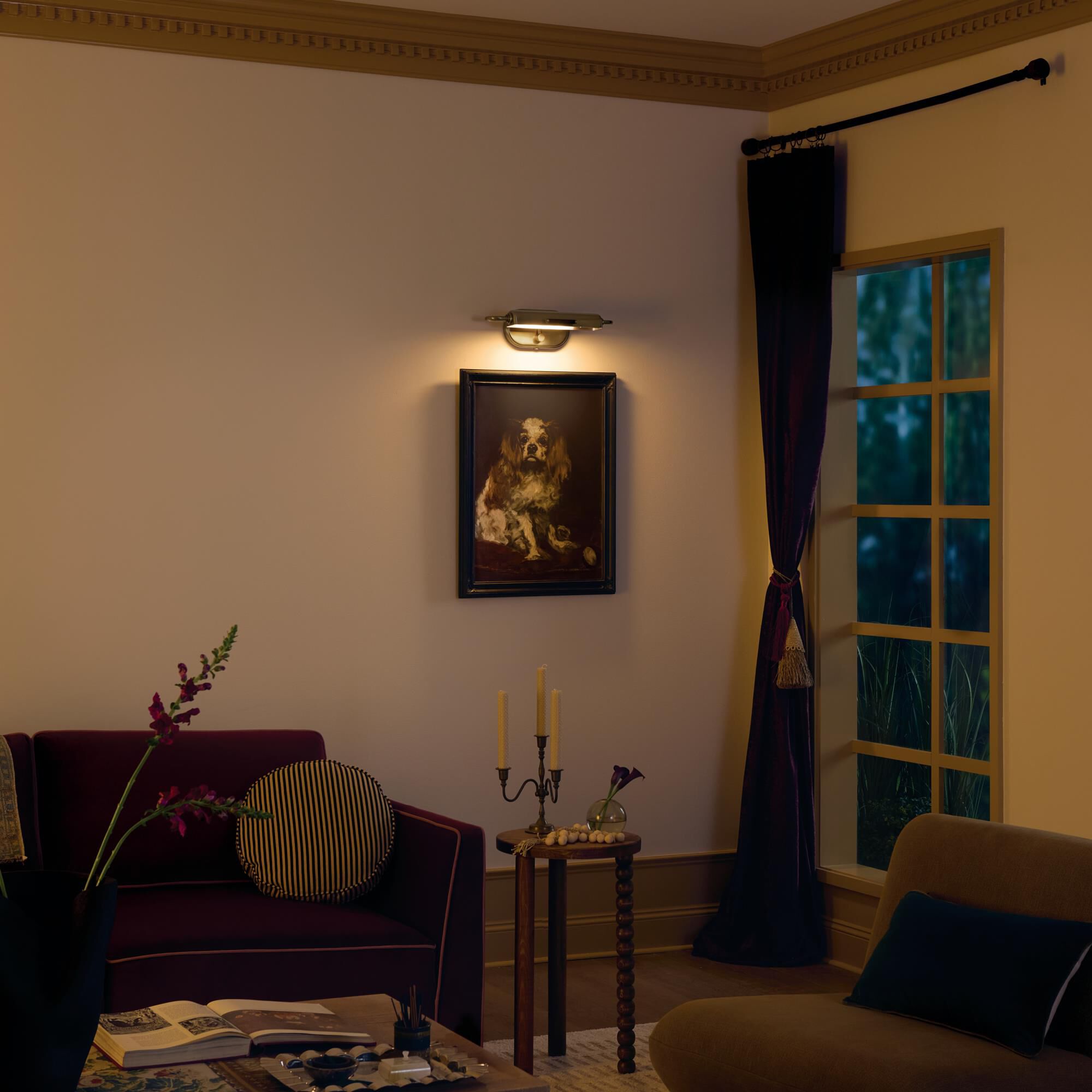 Shown in Lacquered Brass finish and Metal shade