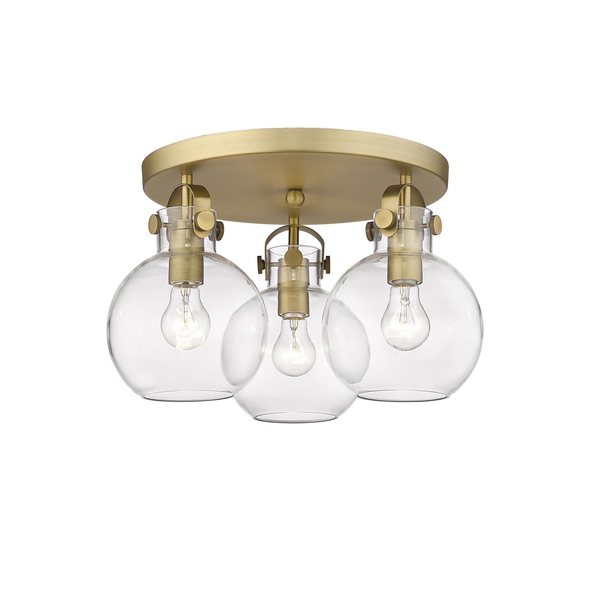 Shown in Brushed Brass finish and Clear glass