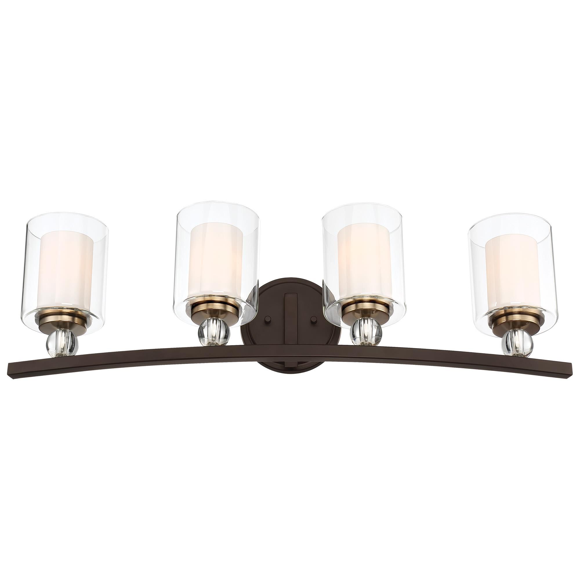 Shown in Painted Bronze W/Natural Brush finish and Clear glass
