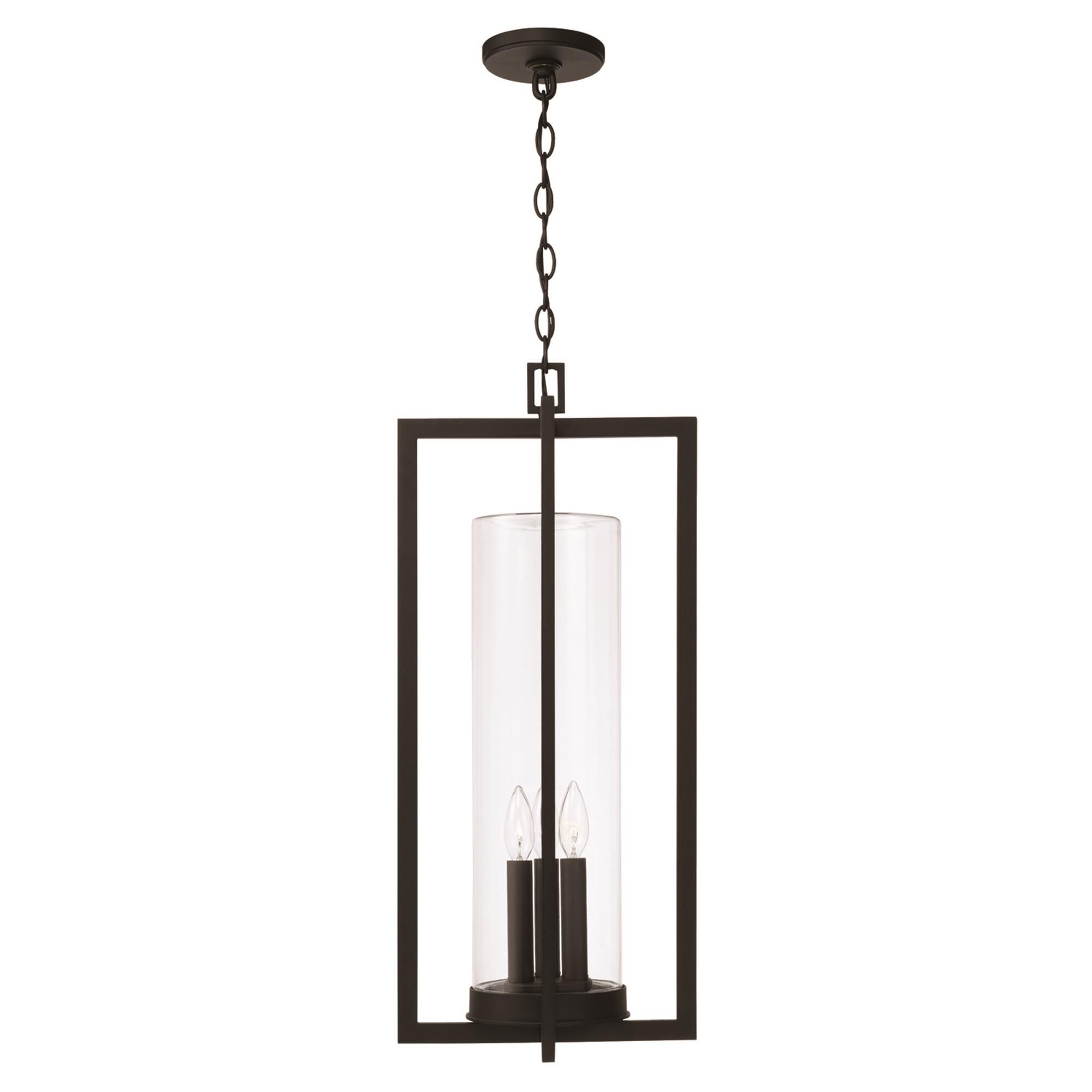 Shown in Black finish and Clear glass
