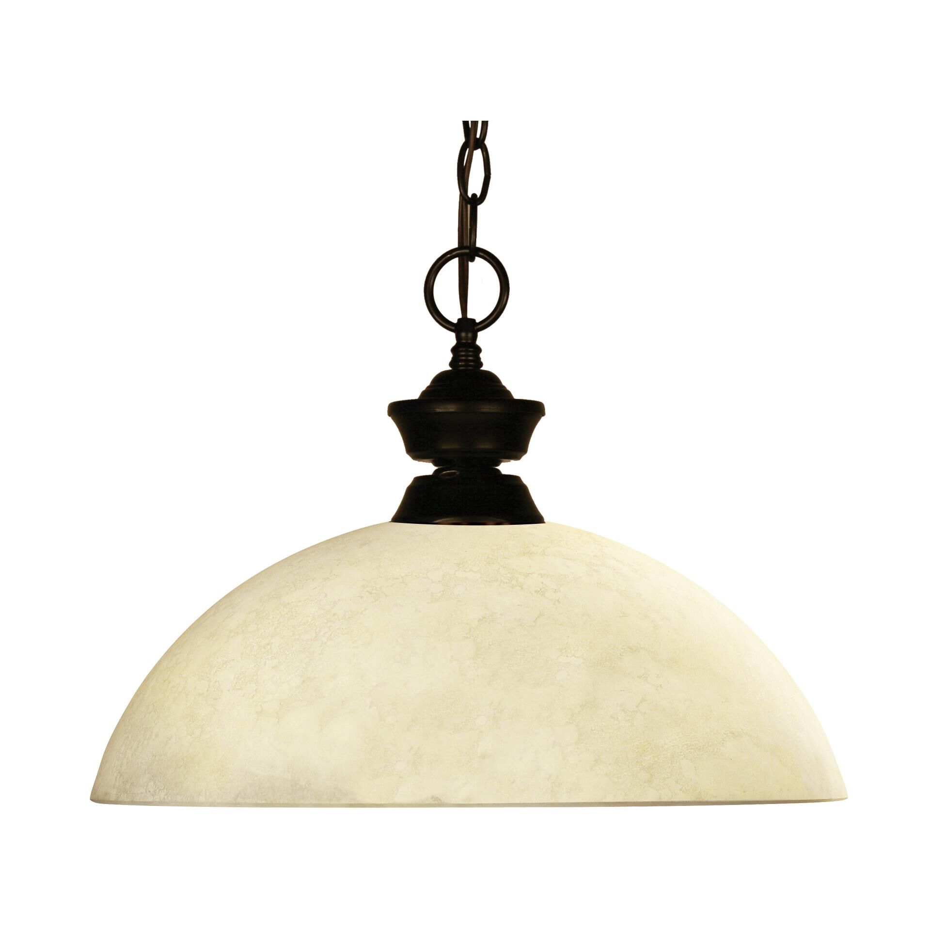 Shown in Bronze finish and Glass shade