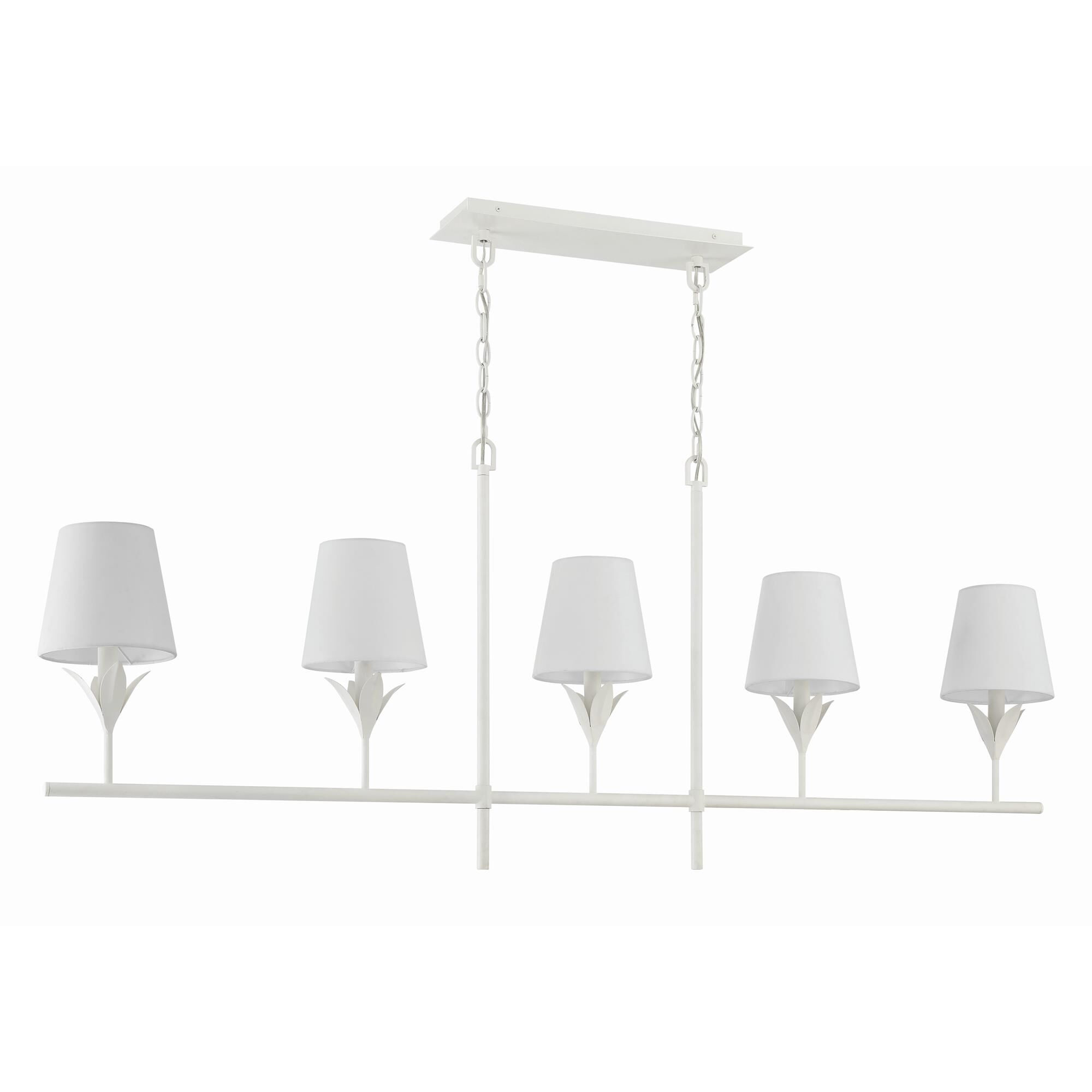 Shown in Matte White finish and Silk glass and Silk shade
