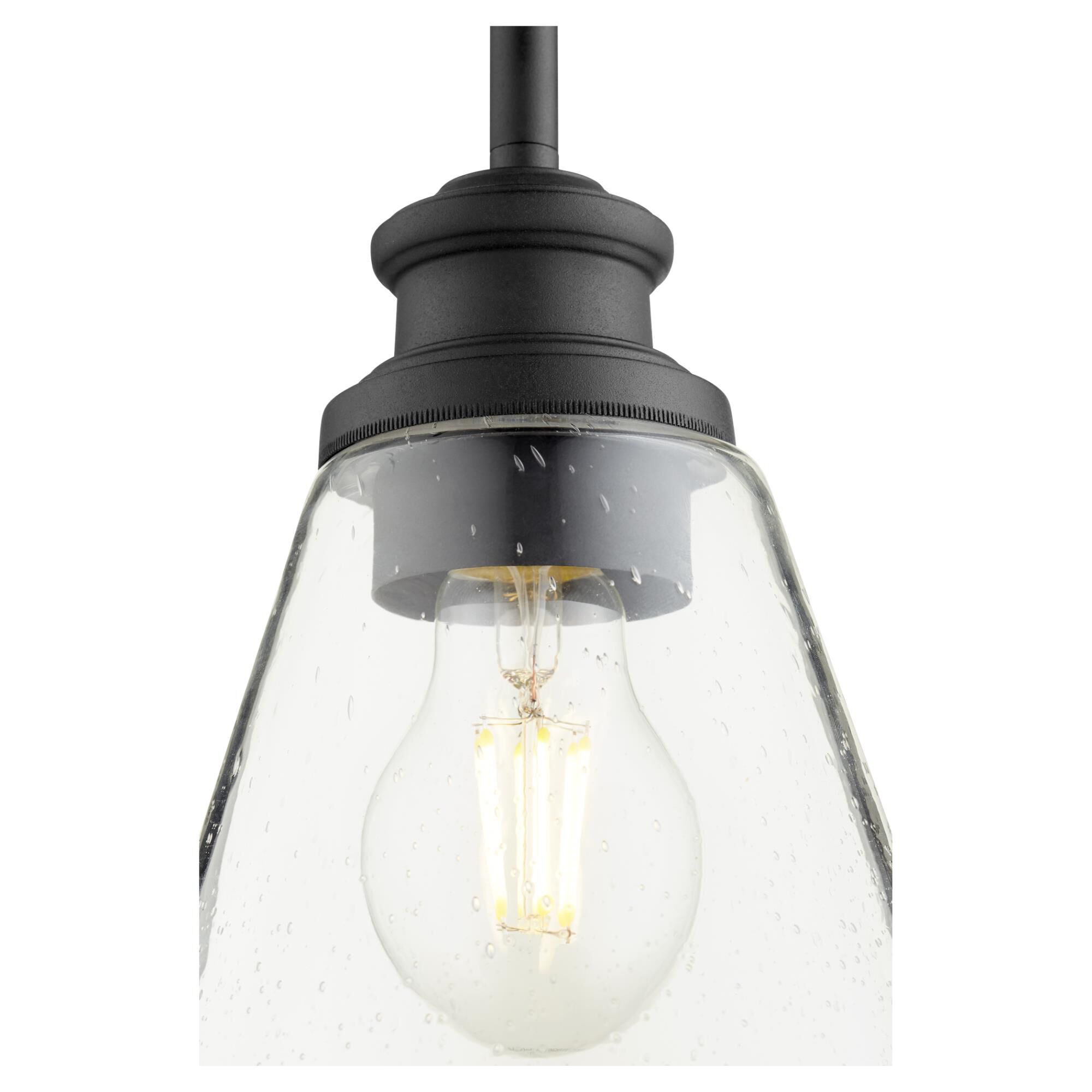 Shown in Noir finish and Clear Seeded glass