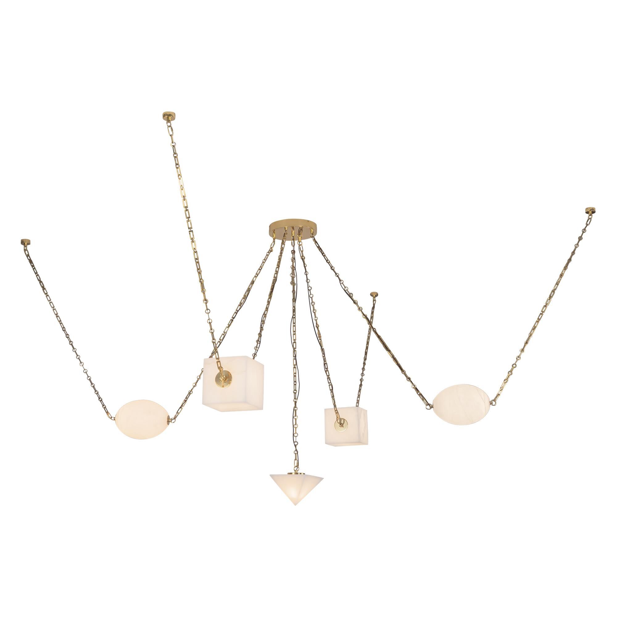 Shown in Patina Brass finish and Alabaster glass