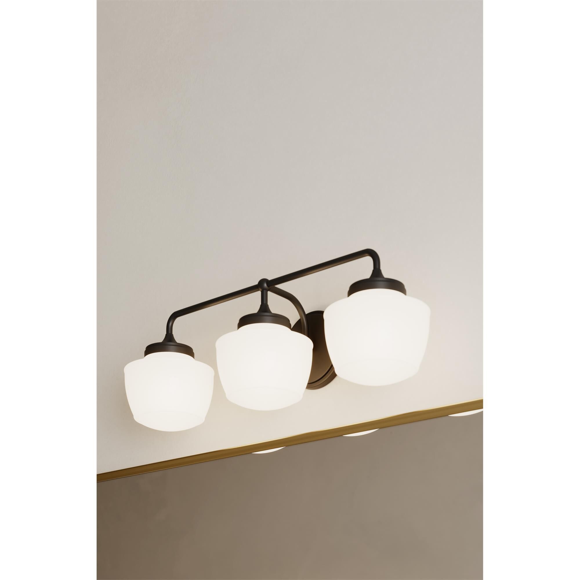 Shown in Dark Matte Black finish and Etched Opal glass
