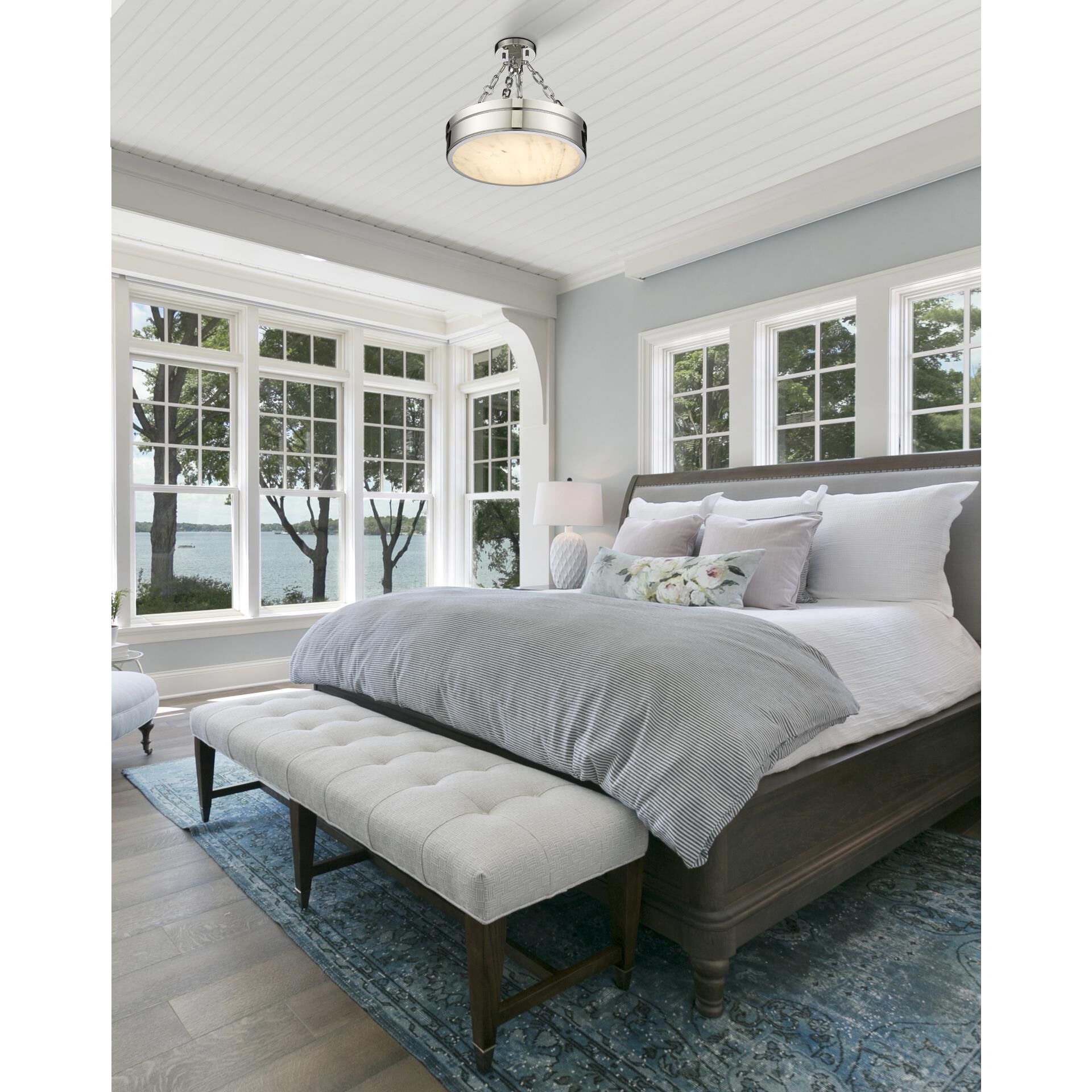 Anders 15 Inch 1 Light LED Semi Flush Mount by Z-Lite