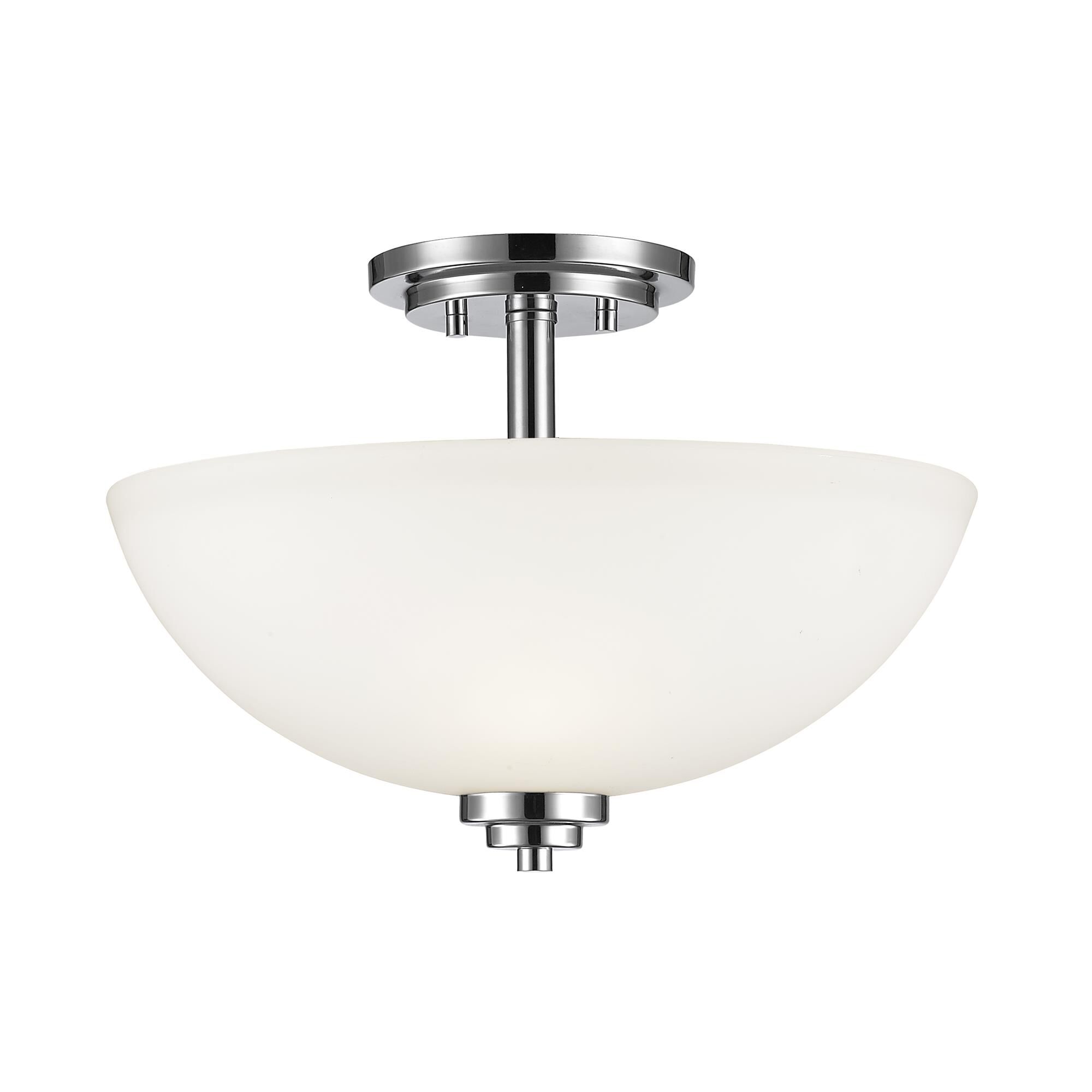 Shown in Chrome finish and Glass shade